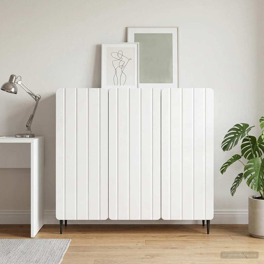 vidaXL Πλαϊνό γραφείο Γυαλιστερό Λευκό 89 x 34,5 x 82 εκ.