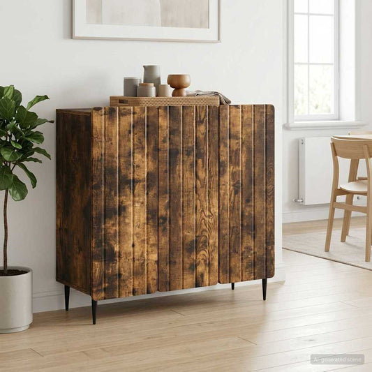 vidaXL Πλαϊνό γραφείο Καπνισμένο Ξύλο Δρυός 89 x 34,5 x 82 εκ.
