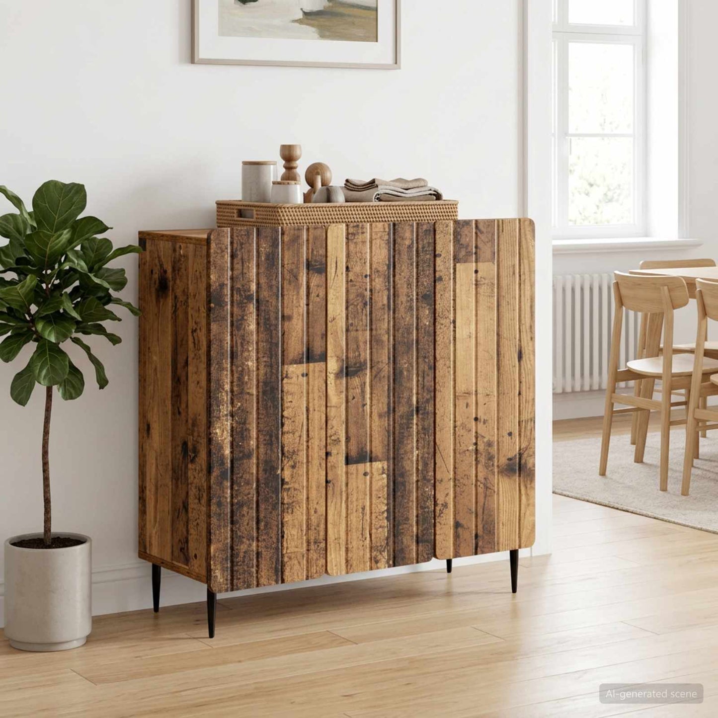 vidaXL Πλαϊνό γραφείο Παλαιωμένο ξύλο 89 x 34,5 x 82 εκ.