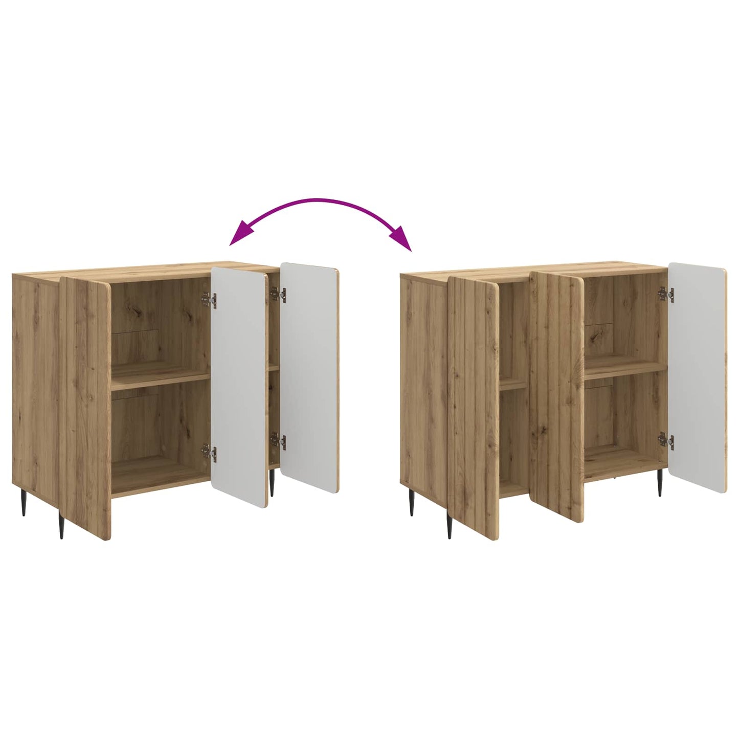vidaXL Πλαϊνό γραφείο Artisan Δρυς 89 x 34,5 x 82 εκ.