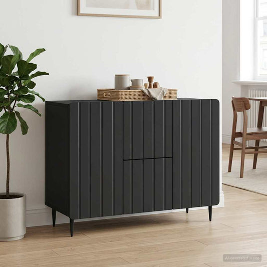 vidaXL Πλαϊνό γραφείο Μαύρο 89 x 34,5 x 62 εκ. Επεξεργασμένο Ξύλο