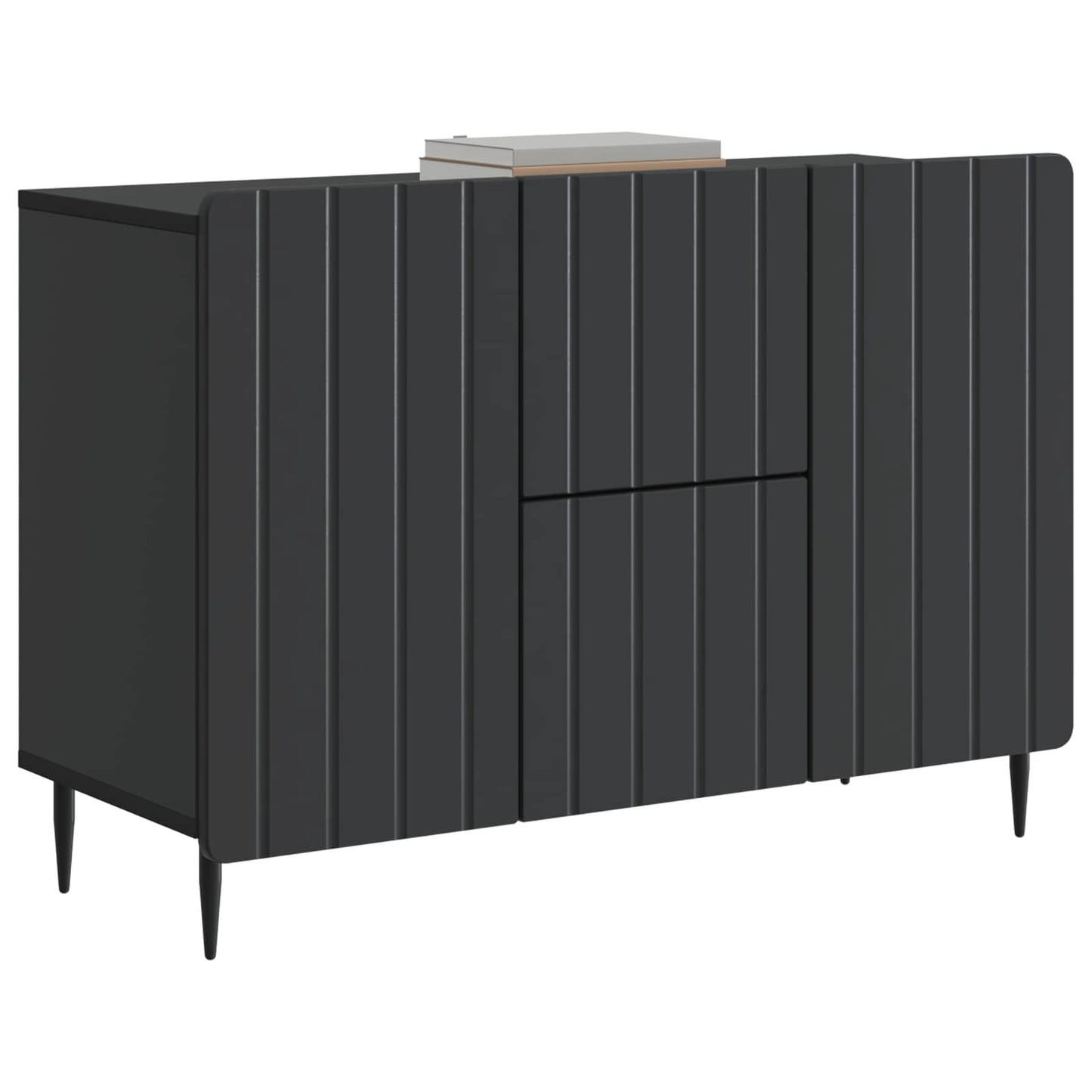 vidaXL Πλαϊνό γραφείο Μαύρο 89 x 34,5 x 62 εκ. Επεξεργασμένο Ξύλο