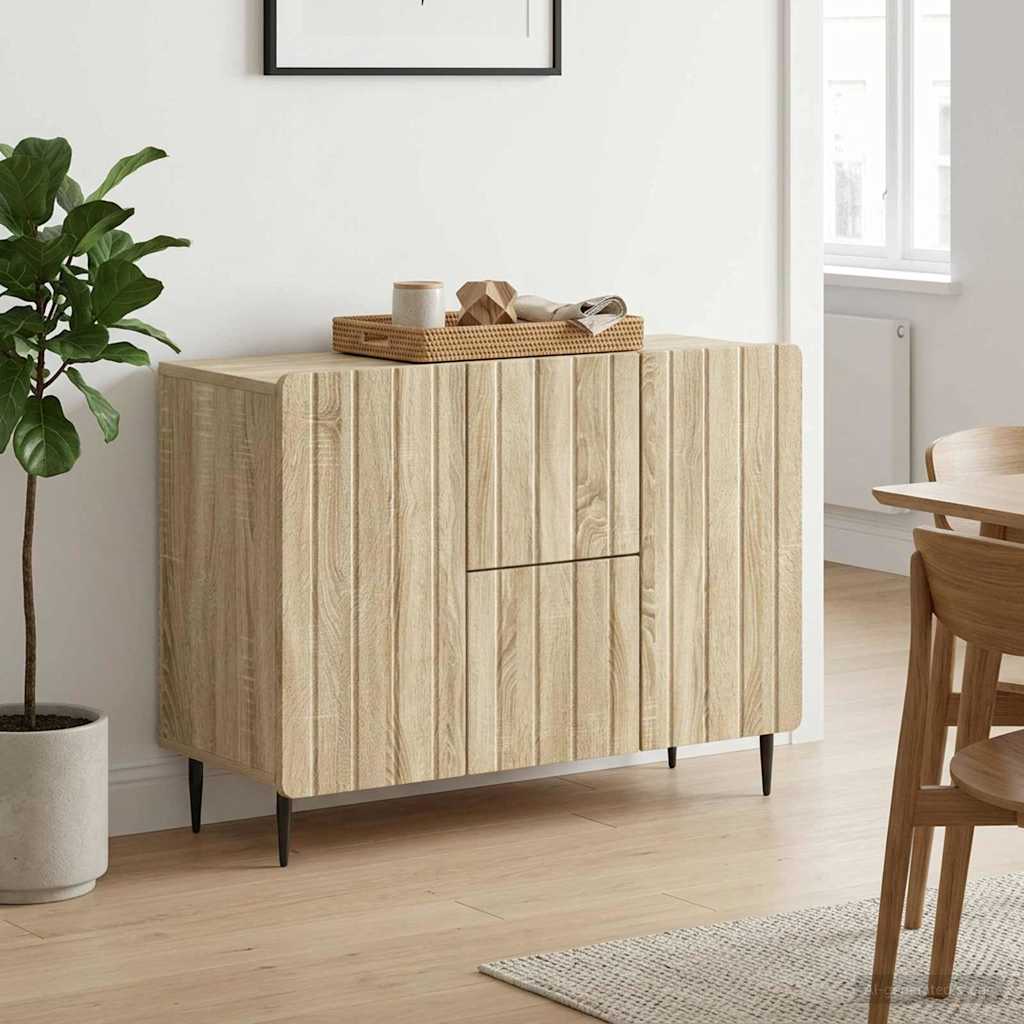vidaXL Πλαϊνό γραφείο με συρτάρι Sonoma Δρυς 89 x 34,5 x 62 εκ.
