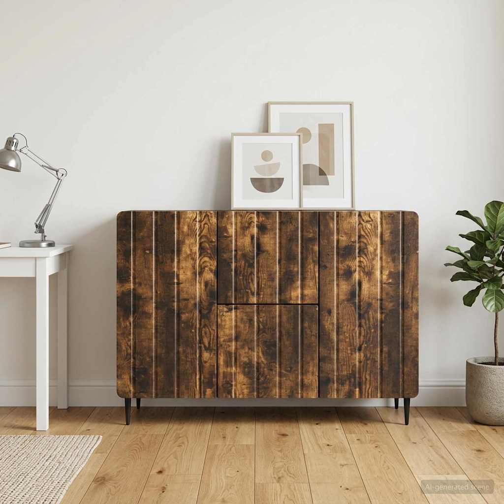 vidaXL Πλαϊνό γραφείο Καπνισμένο Ξύλο Δρυός 89 x 34,5 x 62 εκ.