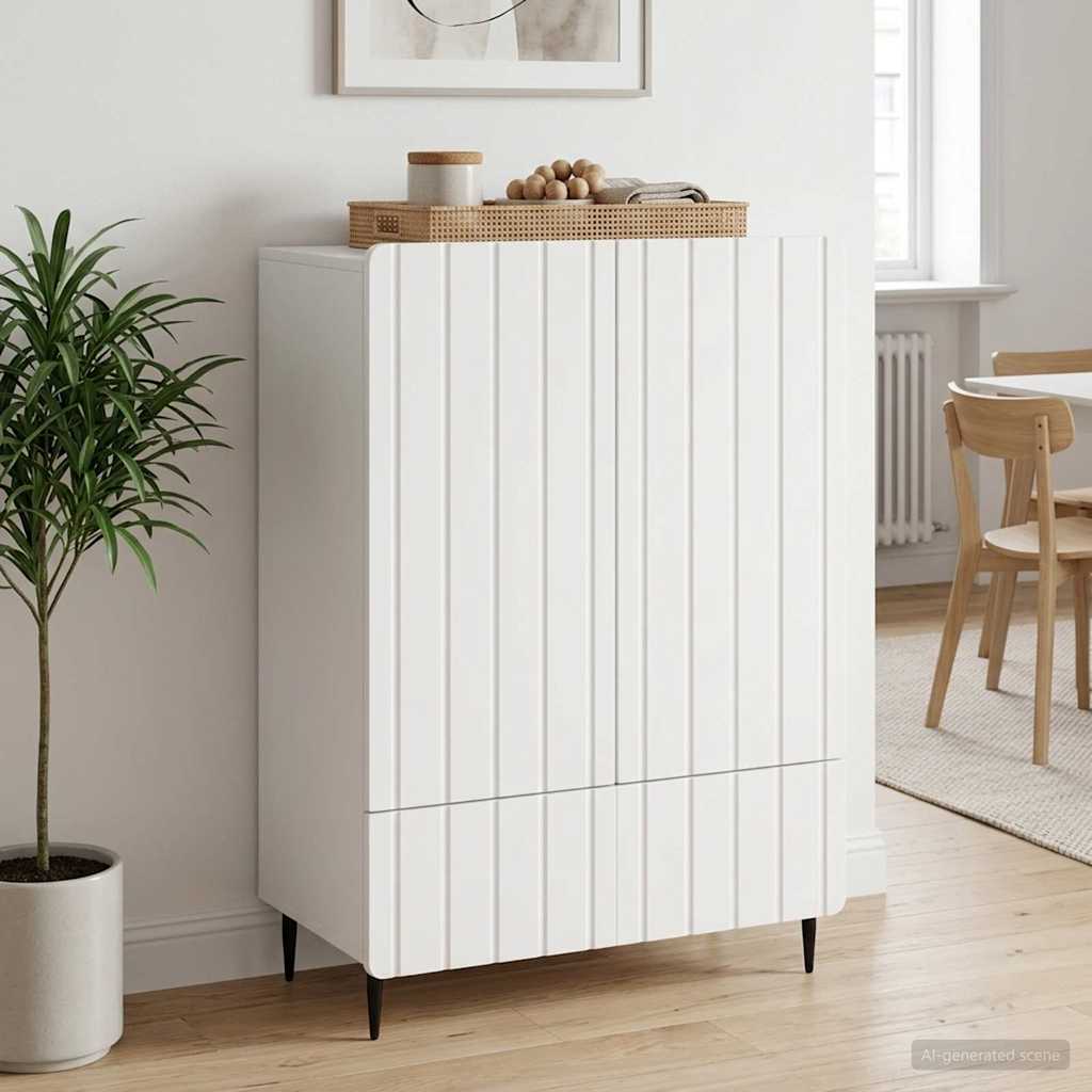 vidaXL Πλαϊνό γραφείο Λευκό 66 x 34,5 x 97 εκ. Επεξεργασμένο Ξύλο