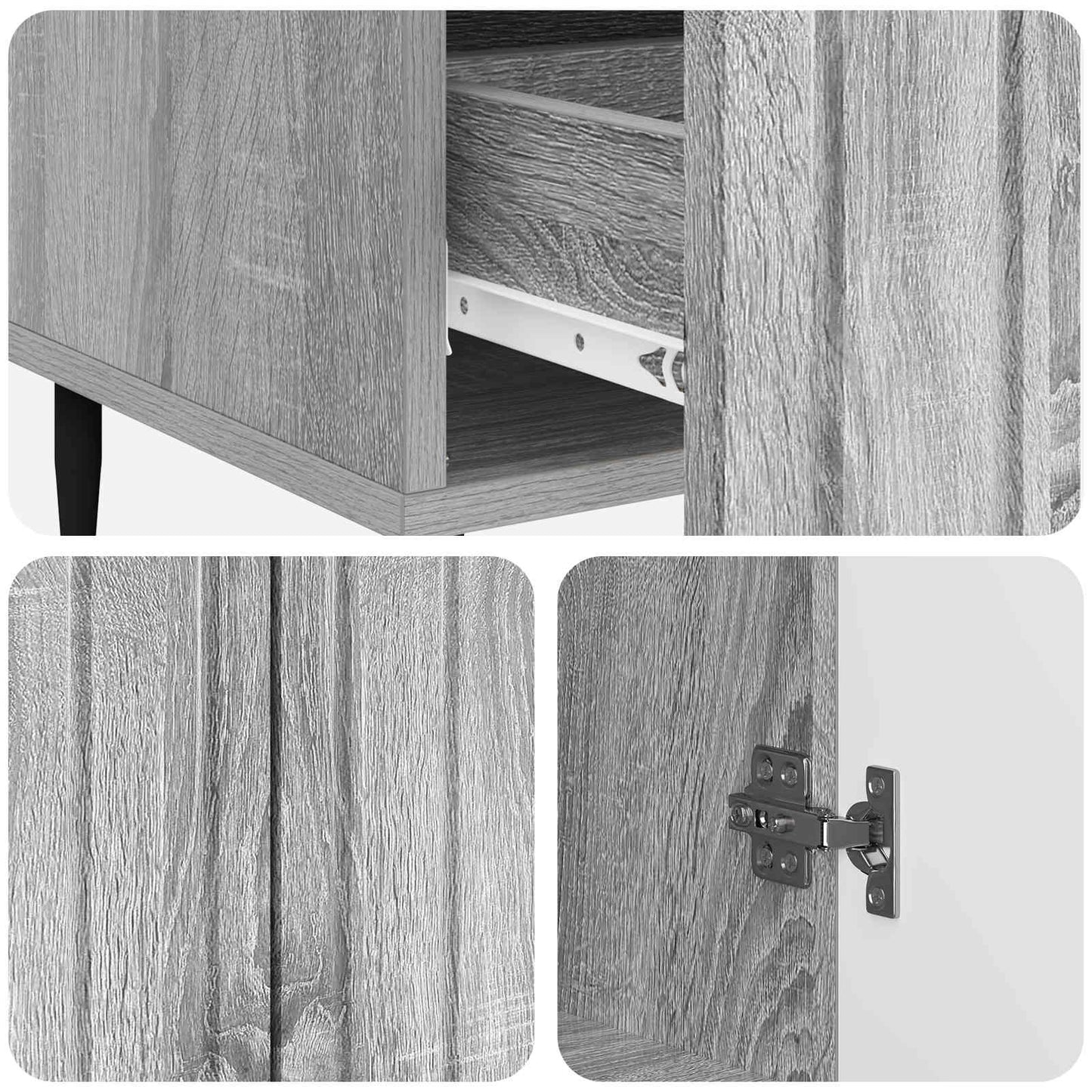 vidaXL Πλαϊνό γραφείο με συρτάρι Γκρι Sonoma 66 x 34,5 x 97 εκ.