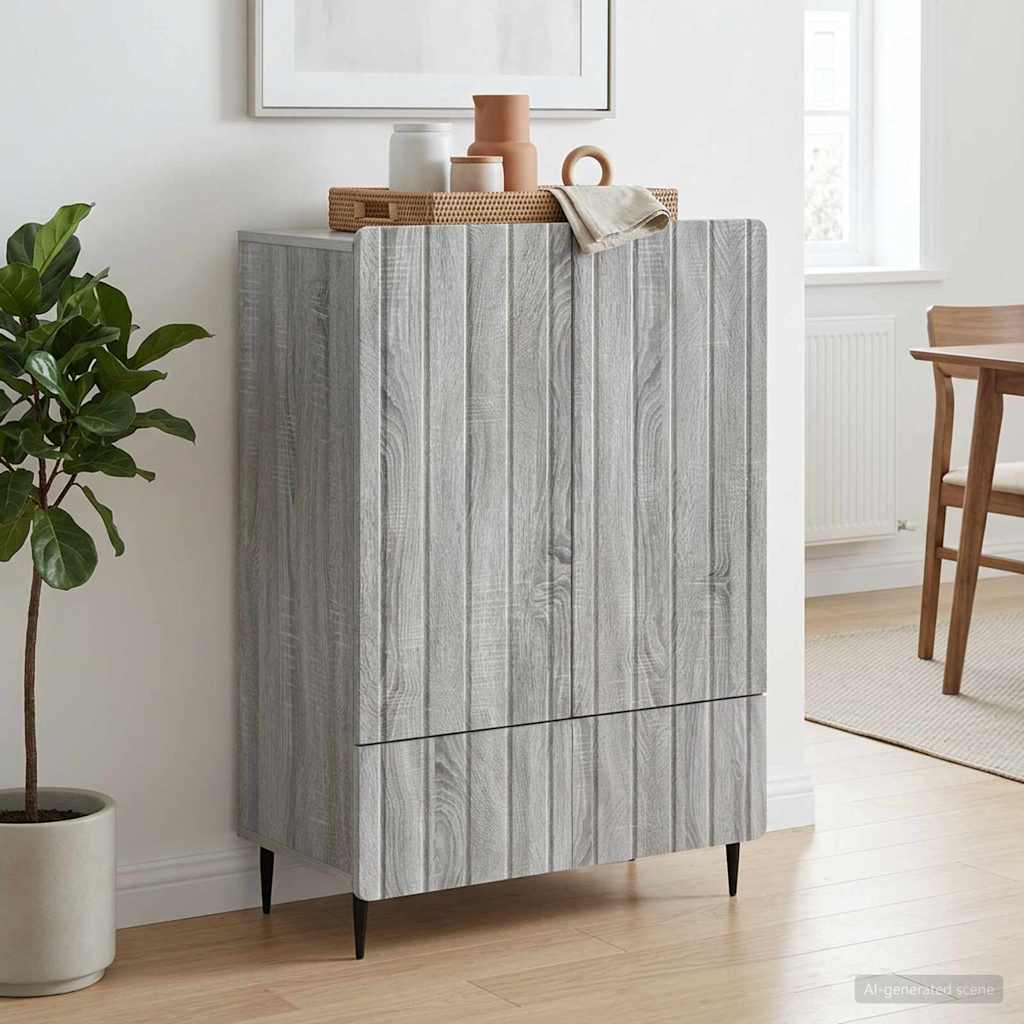 vidaXL Πλαϊνό γραφείο με συρτάρι Γκρι Sonoma 66 x 34,5 x 97 εκ.
