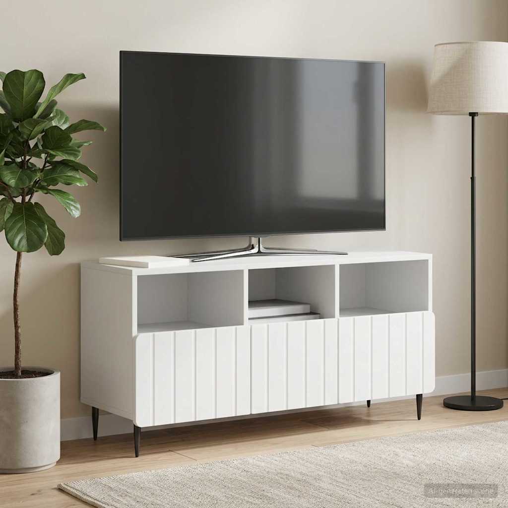 vidaXL Ντουλάπι TV Λευκό 102 x 34,5 x 50 εκ. Επεξεργασμένο Ξύλο