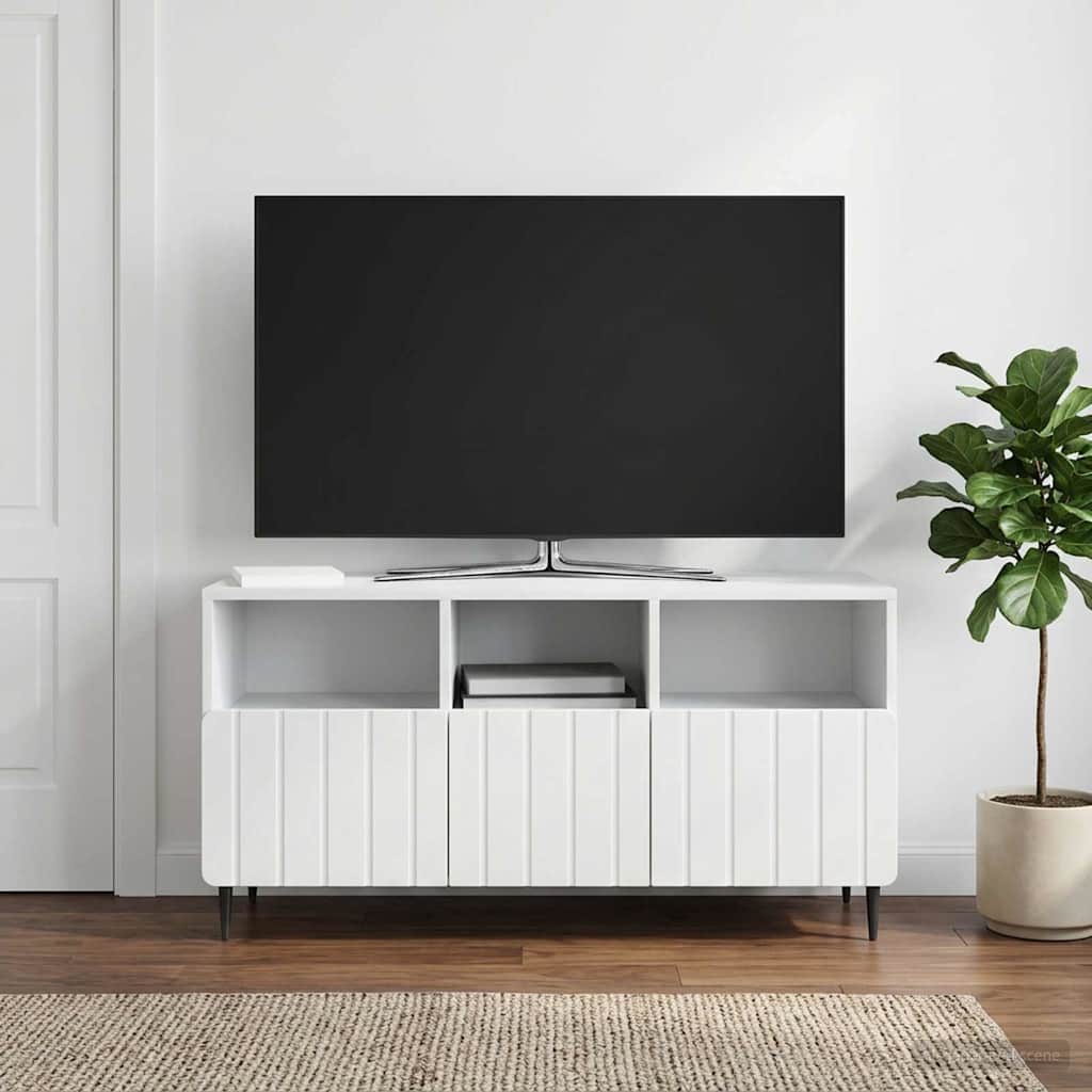vidaXL Ντουλάπι TV Λευκό 102 x 34,5 x 50 εκ. Επεξεργασμένο Ξύλο