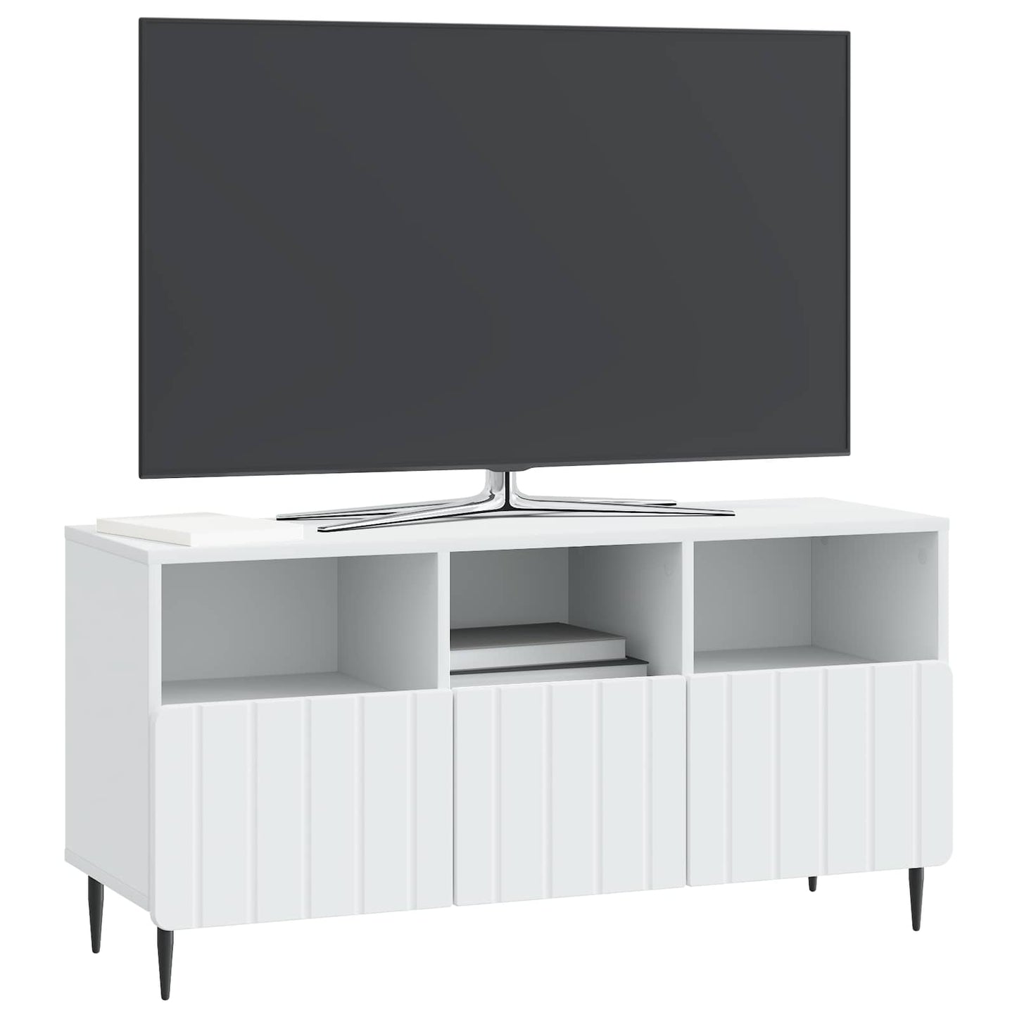 vidaXL Ντουλάπι TV Λευκό 102 x 34,5 x 50 εκ. Επεξεργασμένο Ξύλο