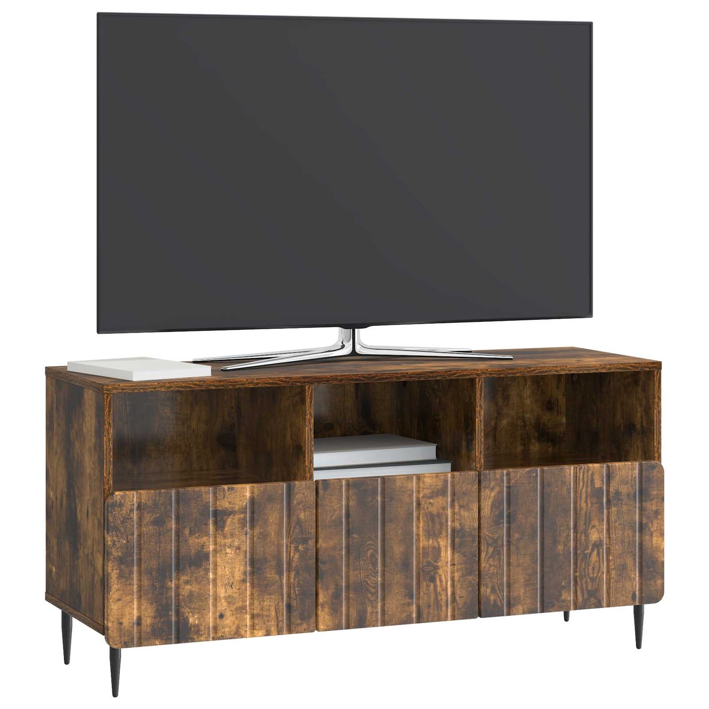 vidaXL Ντουλάπι TV Καπνισμένο Ξύλο Δρυός 102 x 34,5 x 50 εκ.