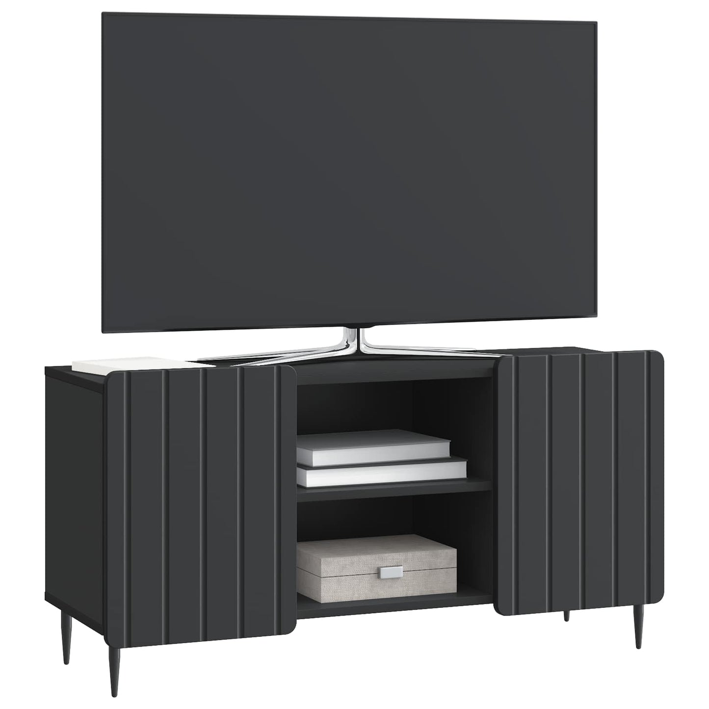 vidaXL Ντουλάπι TV Μαύρο 102 x 34,5 x 52 εκ Επεξεργασμένο Ξύλο