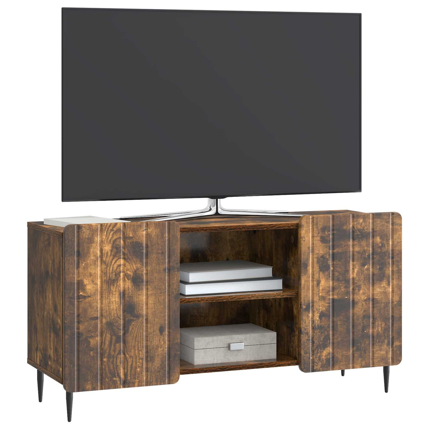 vidaXL Ντουλάπι TV Καπνισμένο Ξύλο Δρυός 102 x 34,5 x 52 εκ