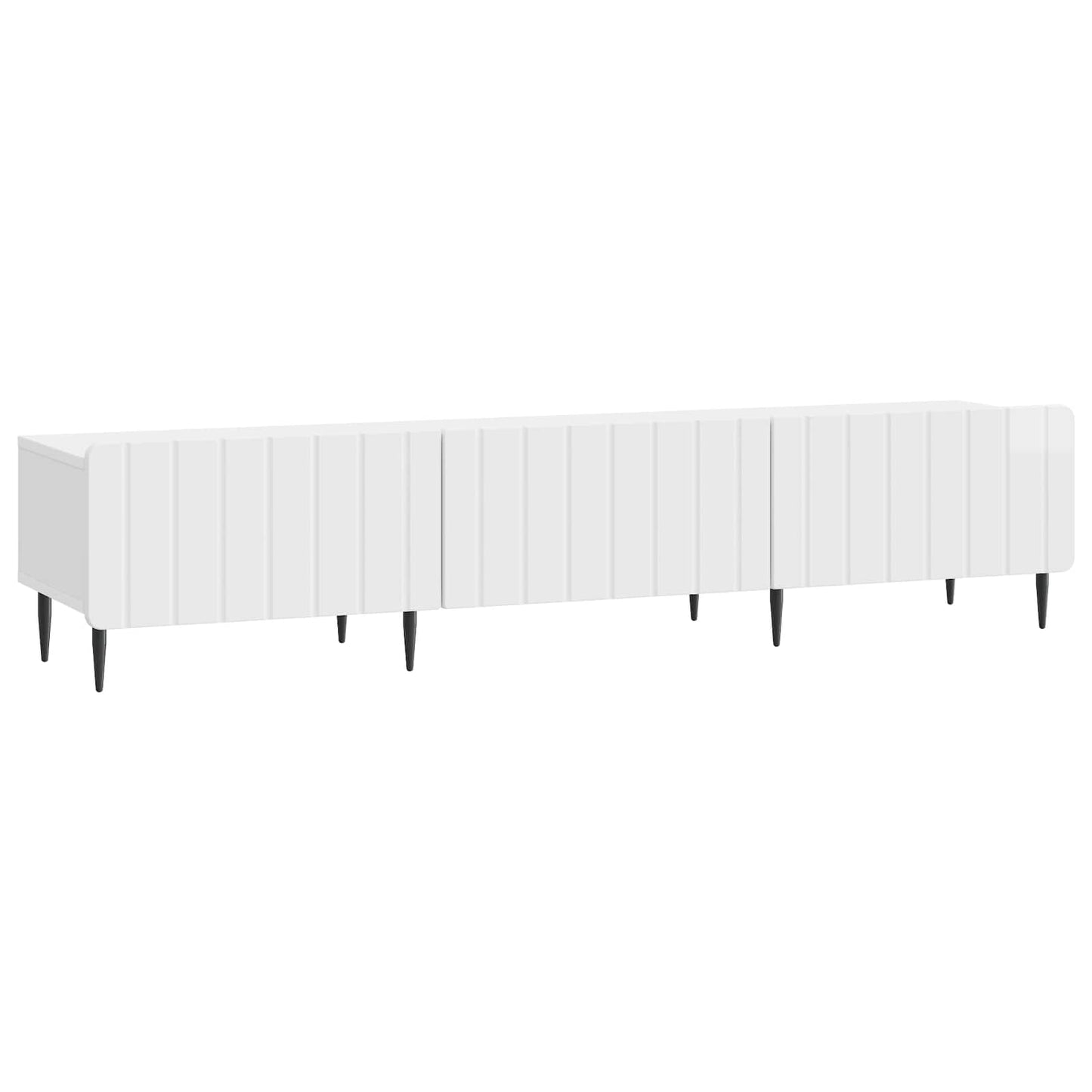 vidaXL Ντουλάπι TV με συρτάρι Γυαλιστερό Λευκό 147 x 34,5 x 32 εκ