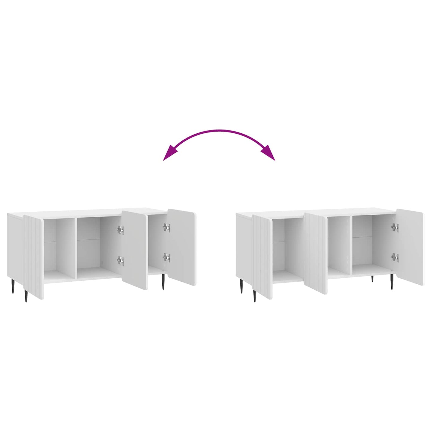 vidaXL Ντουλάπι TV Γυαλιστερό Λευκό 99 x 34,5 x 52 cm