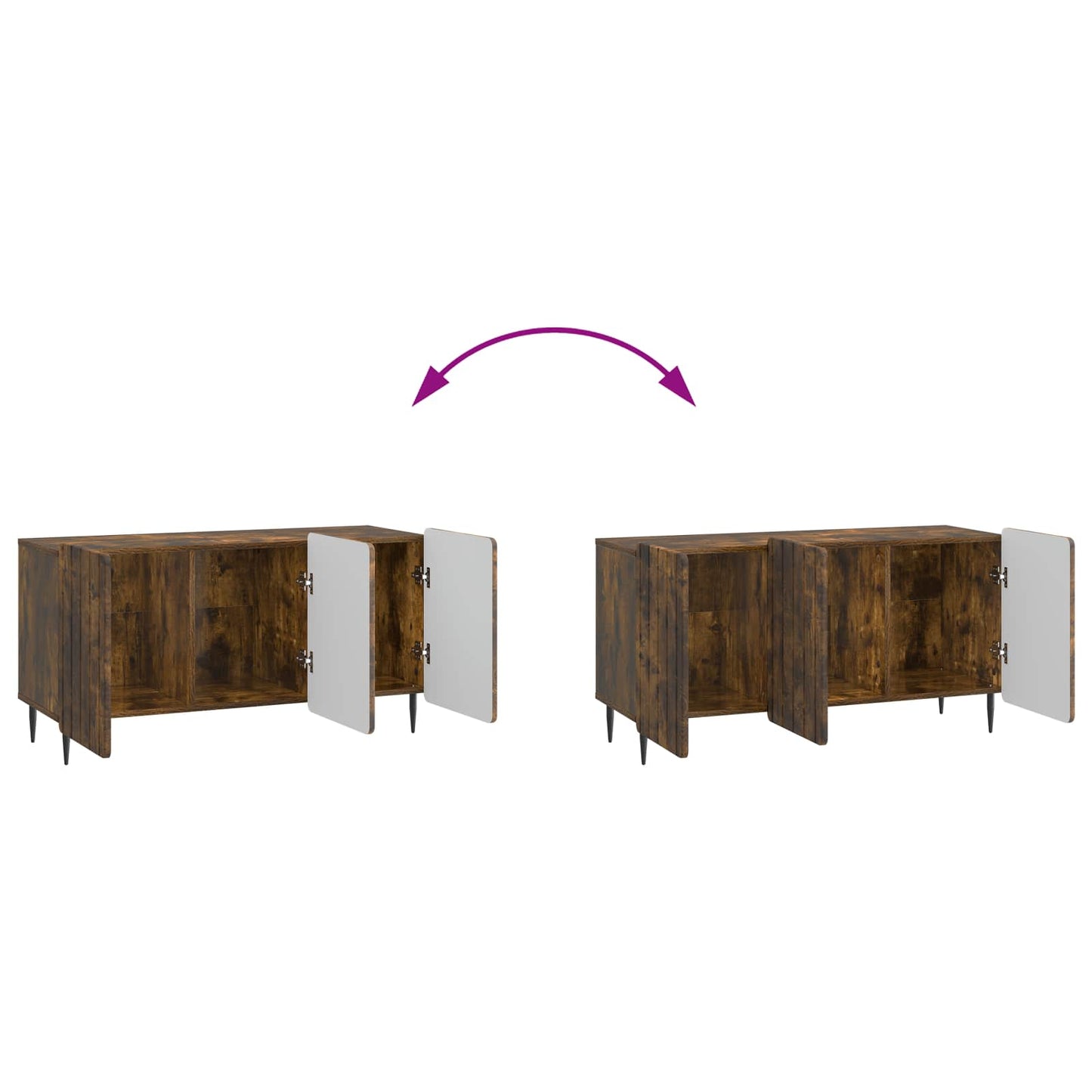 vidaXL Ντουλάπι TV Καπνισμένο Ξύλο Δρυός 99 x 34,5 x 52 cm