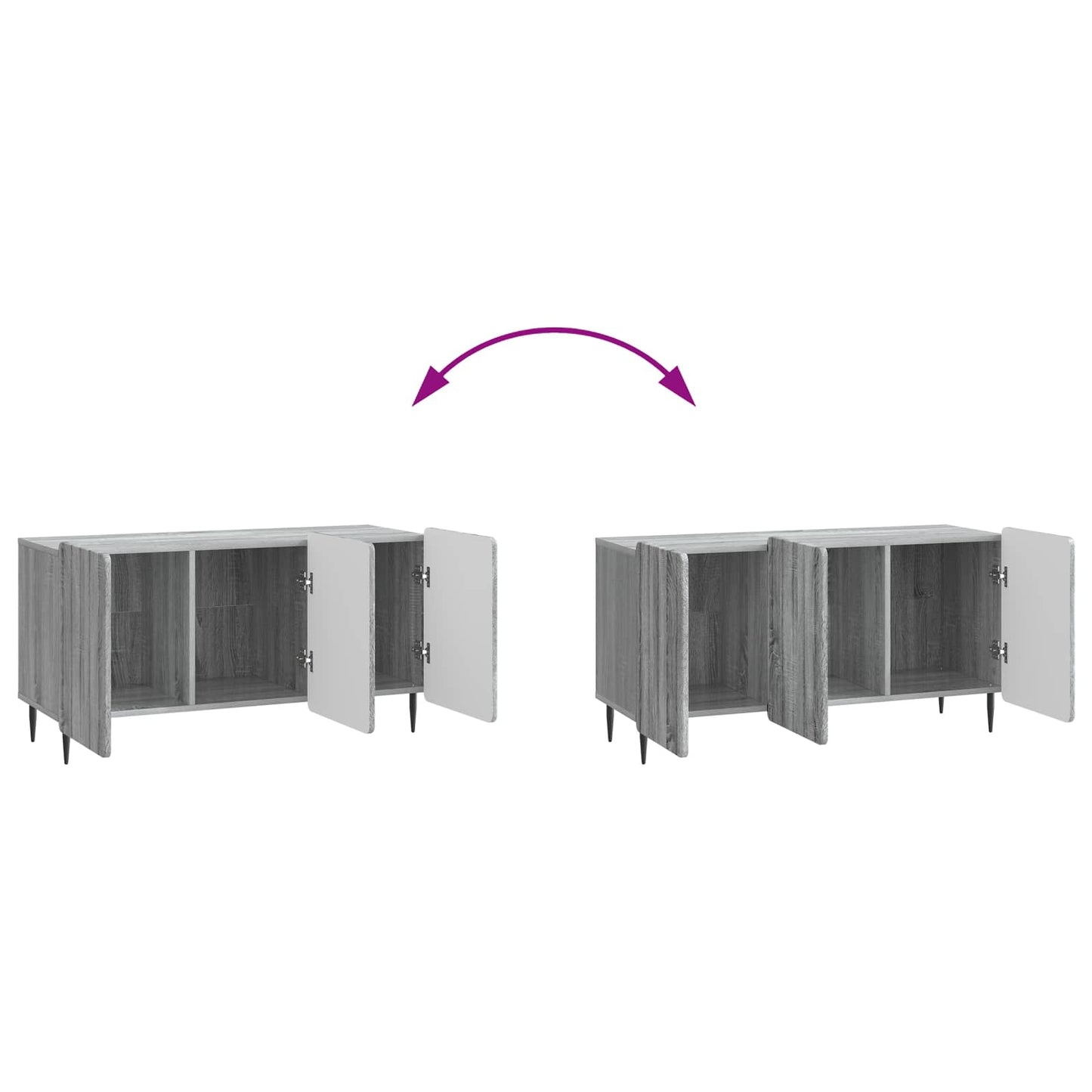 vidaXL Ντουλάπι TV Γκρι Sonoma 99 x 34,5 x 52 cm Επεξεργασμένο Ξύλο