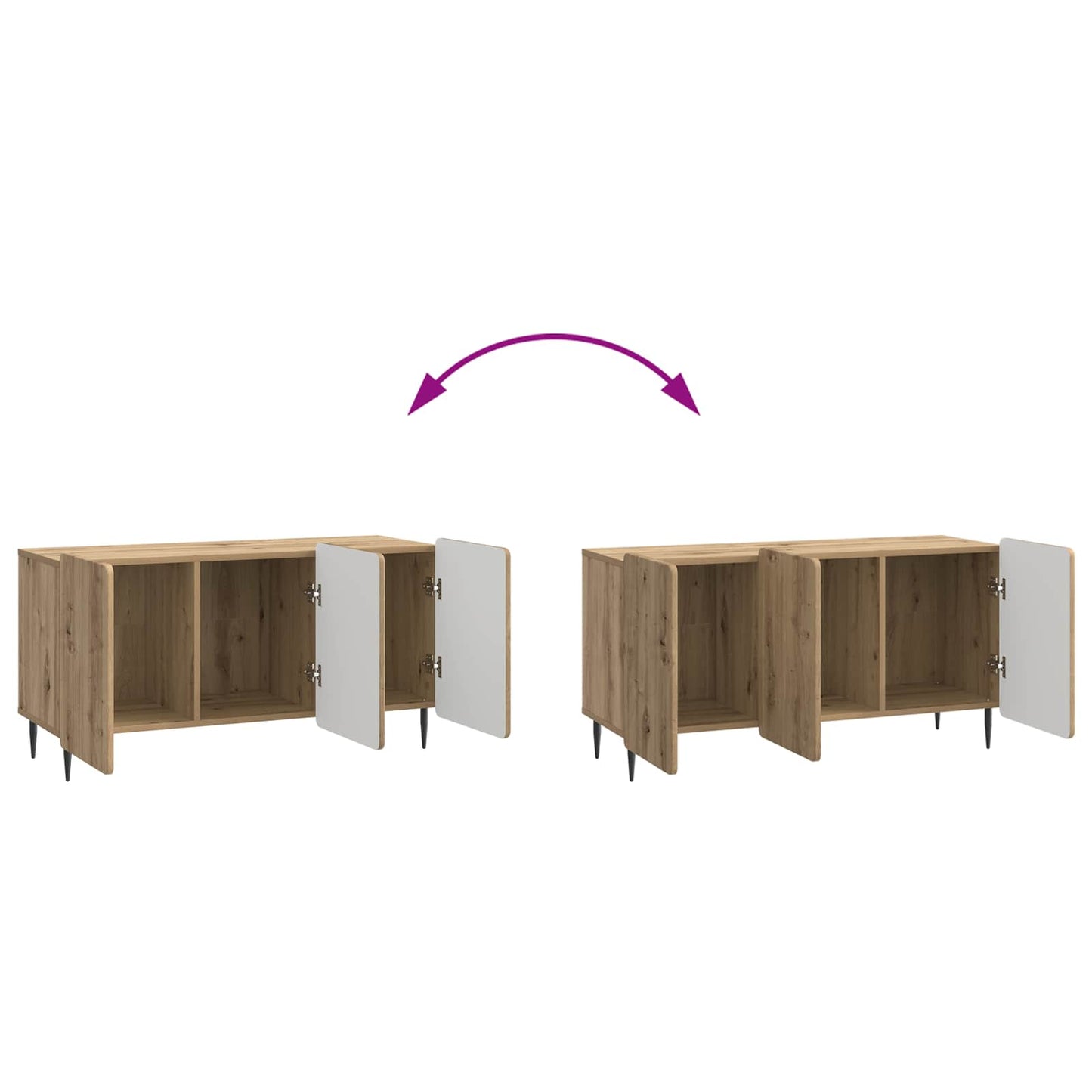 vidaXL Ντουλάπι TV Artisan Δρυς 99 x 34,5 x 52 cm Επεξεργασμένο Ξύλο
