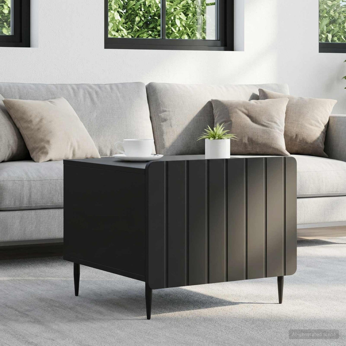 vidaXL Τραπεζάκι σαλονιού Μαύρο 49 x 50 x 42 εκ. Επεξεργασμένο Ξύλο