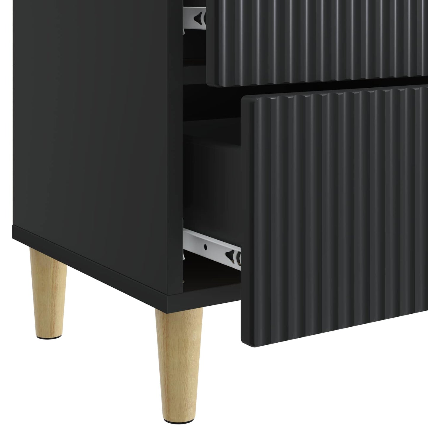 vidaXL Κομοδίνο με συρτάρι Μαύρο 43 x 34,5 x 48 εκ Επεξεργασμένο Ξύλο