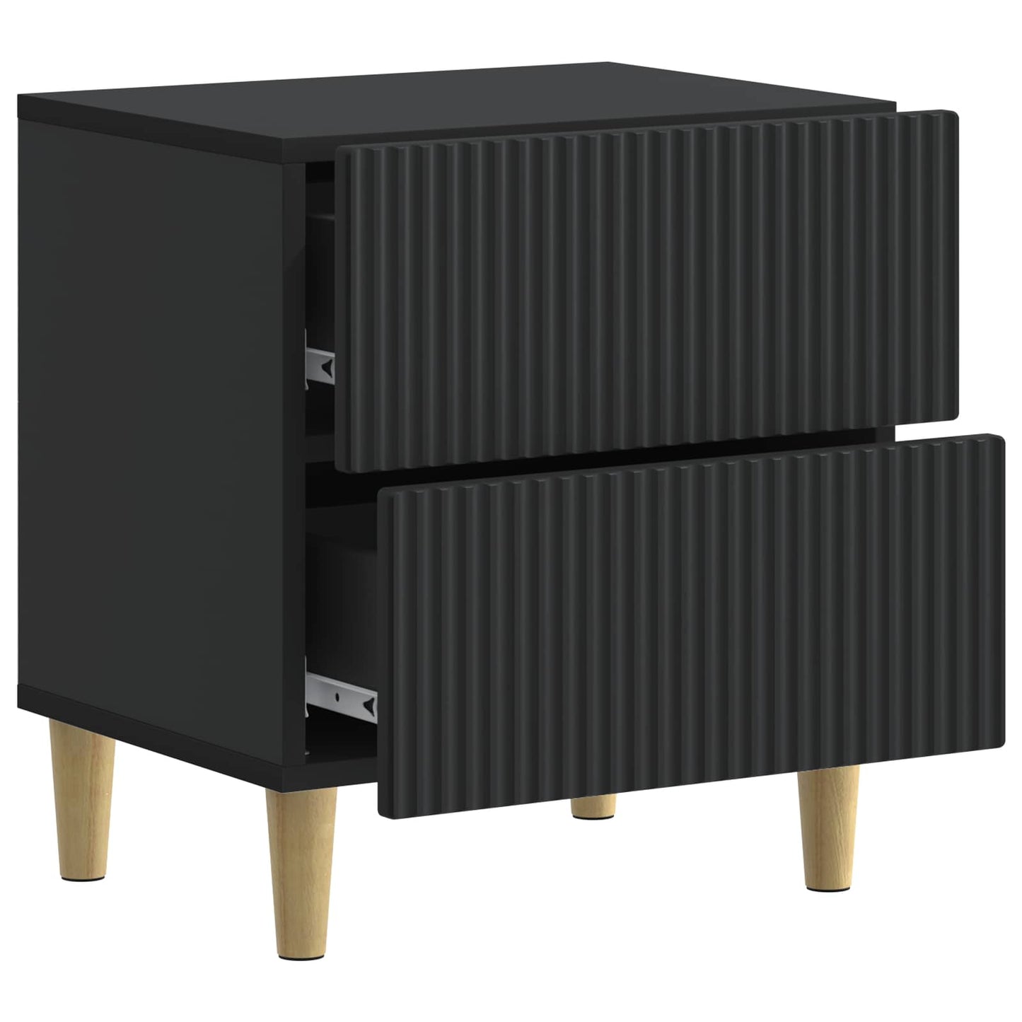 vidaXL Κομοδίνο με συρτάρι Μαύρο 43 x 34,5 x 48 εκ Επεξεργασμένο Ξύλο