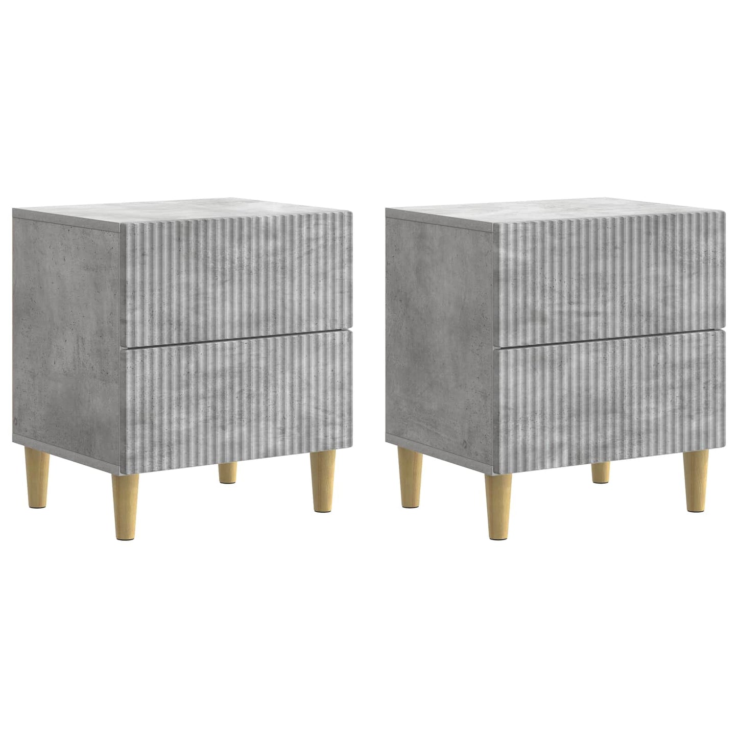 vidaXL Κομοδίνο 2 τμχ. Γκρι Σκυροδέματος 43 x 34,5 x 48 εκ