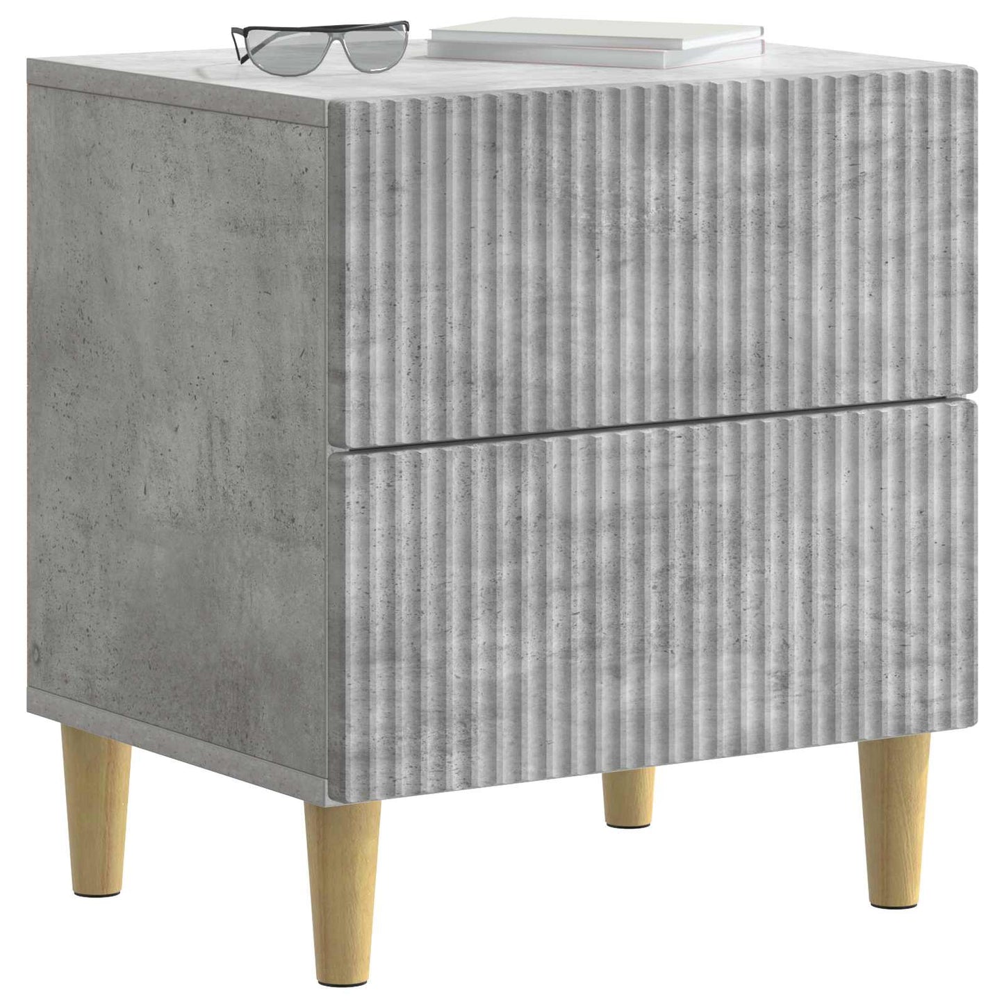 vidaXL Κομοδίνο 2 τμχ. Γκρι Σκυροδέματος 43 x 34,5 x 48 εκ