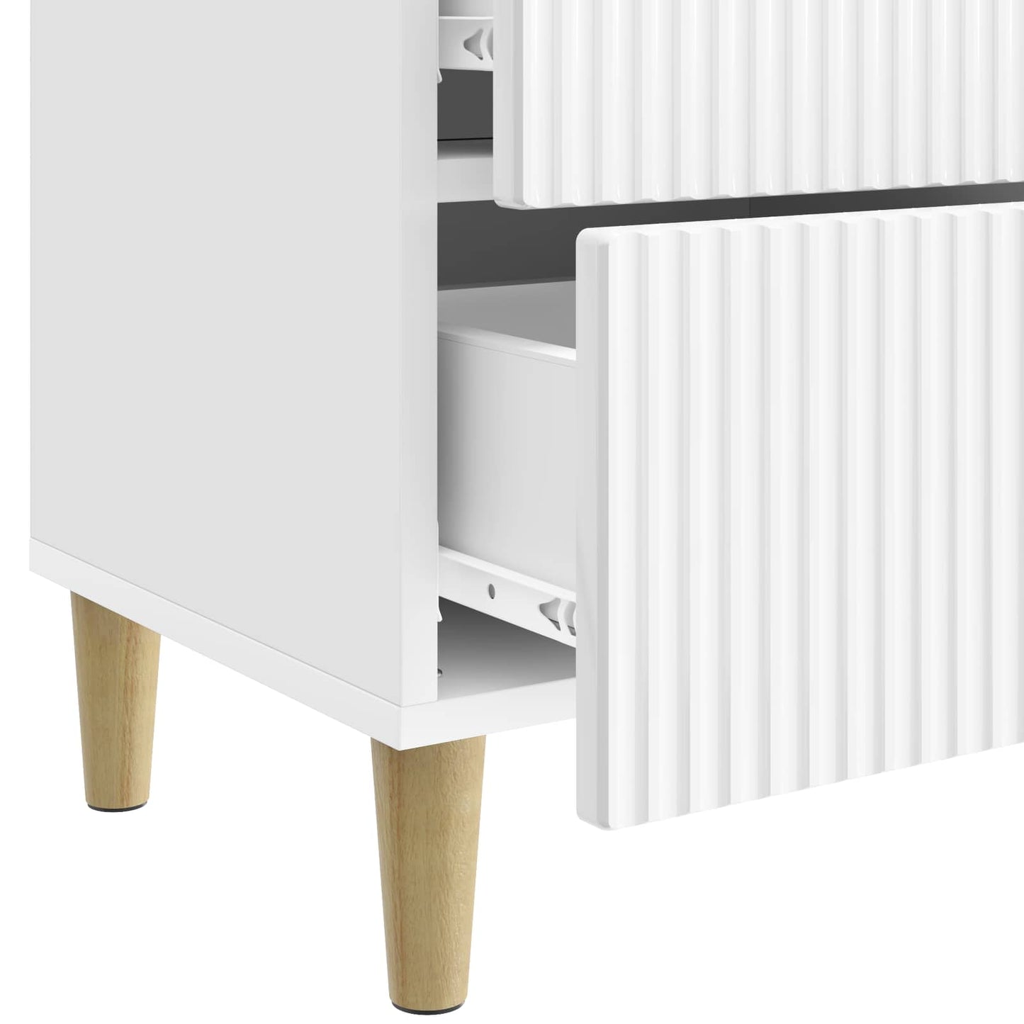 vidaXL Κομοδίνο Γυαλιστερό Λευκό 43 x 34,5 x 48 εκ Επεξεργασμένο Ξύλο