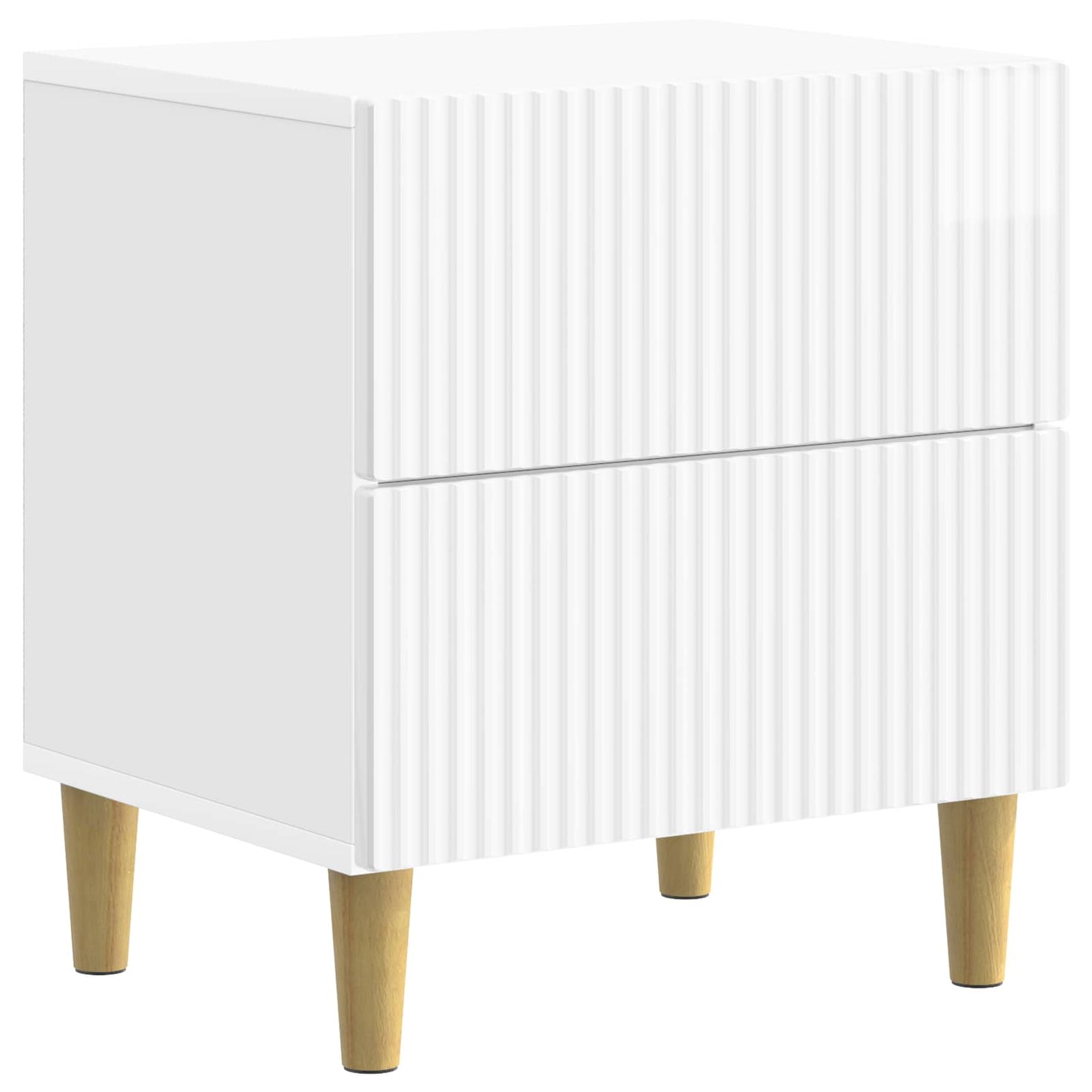 vidaXL Κομοδίνο 2 τμχ. Γυαλιστερό Λευκό 43 x 34,5 x 48 εκ
