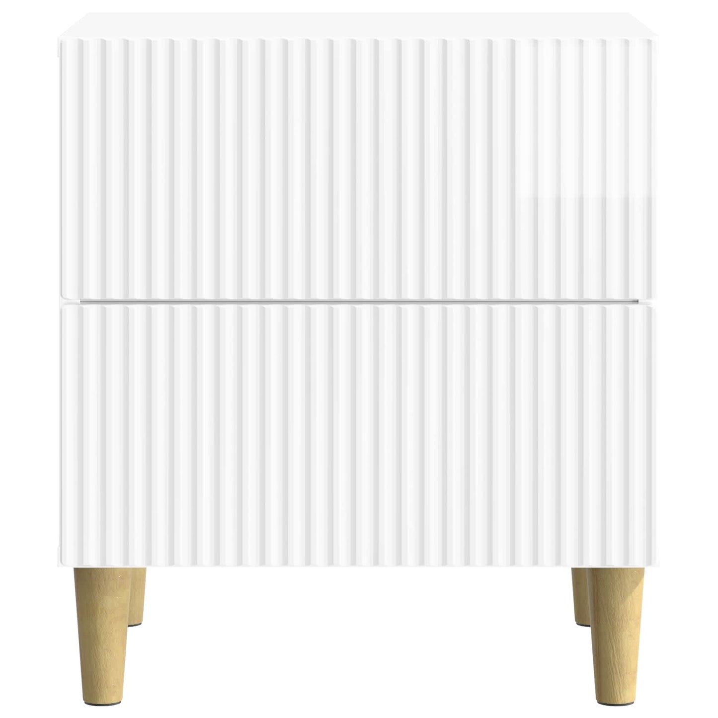 vidaXL Κομοδίνο 2 τμχ. Γυαλιστερό Λευκό 43 x 34,5 x 48 εκ