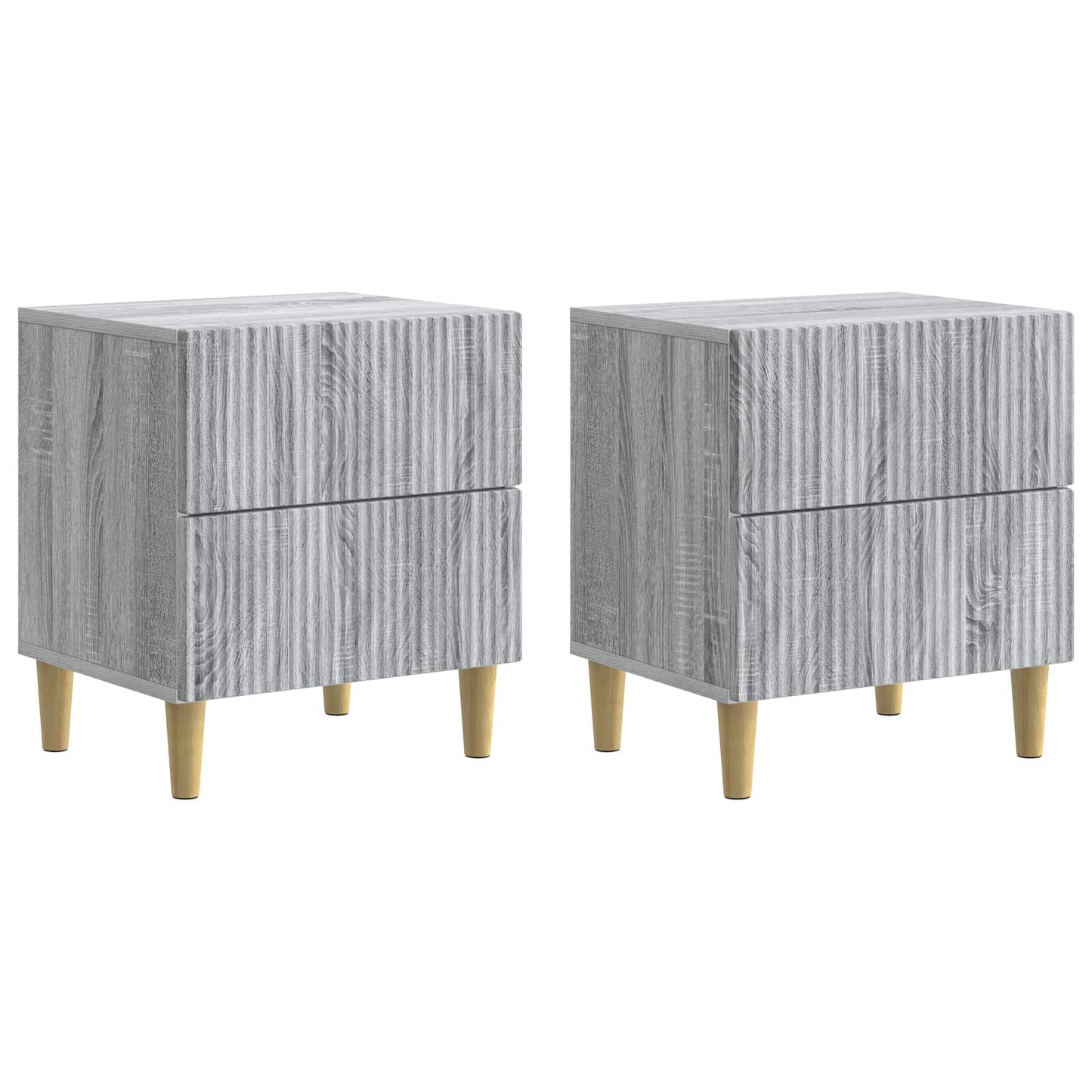 vidaXL Κομοδίνο 2 τμχ. Γκρι Sonoma 43 x 34,5 x 48 εκ