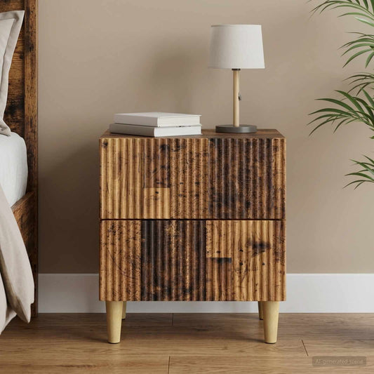 vidaXL Κομοδίνο Παλαιωμένο ξύλο 43 x 34,5 x 48 εκ Επεξεργασμένο Ξύλο