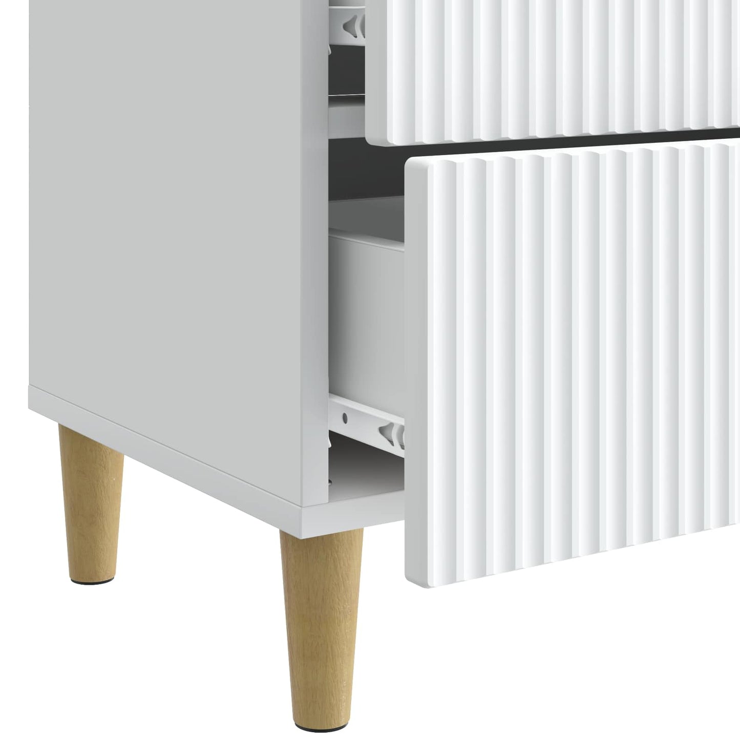 vidaXL Κομοδίνο με συρτάρι Λευκό 62 x 34,5 x 48 εκ Επεξεργασμένο Ξύλο