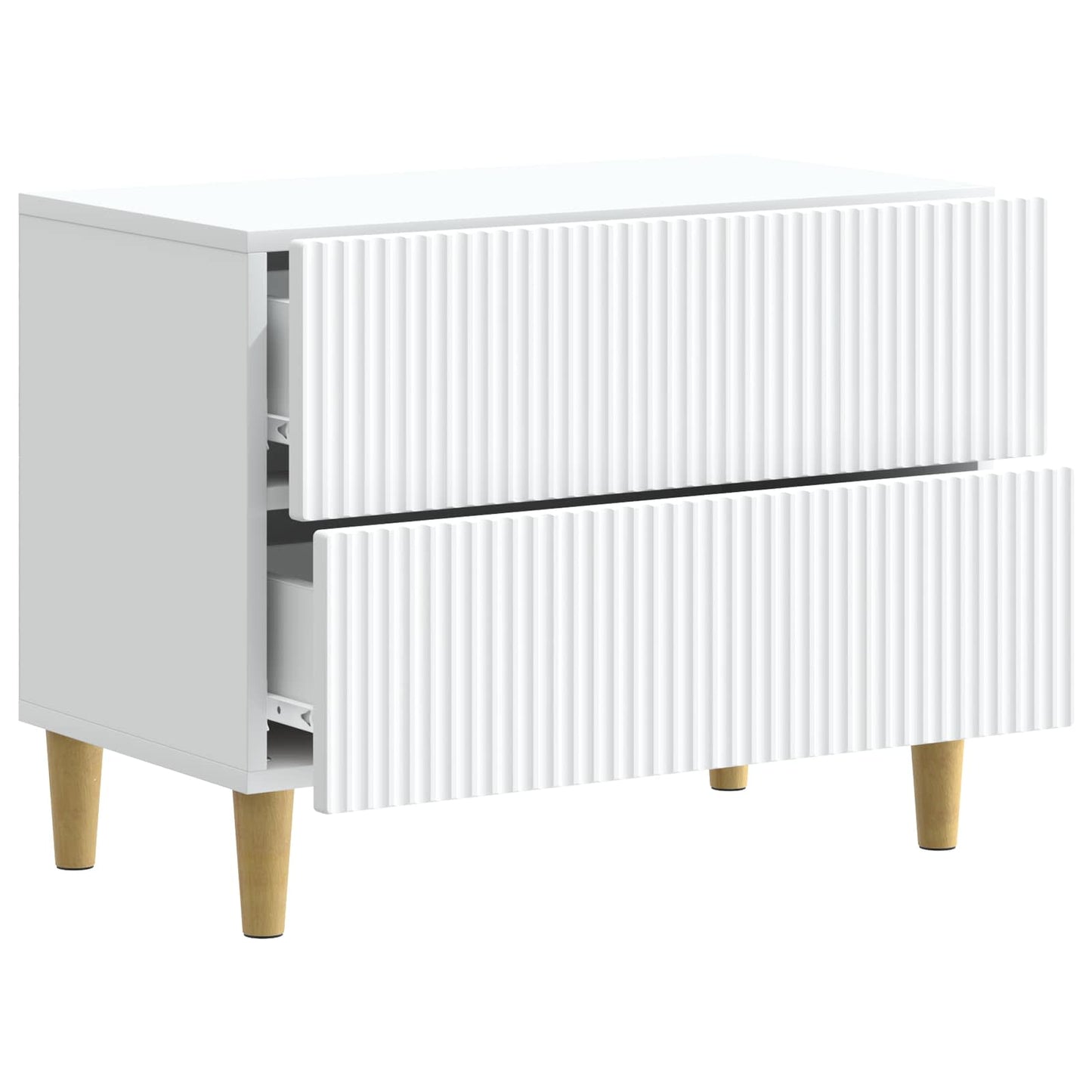 vidaXL Κομοδίνο με συρτάρι Λευκό 62 x 34,5 x 48 εκ Επεξεργασμένο Ξύλο