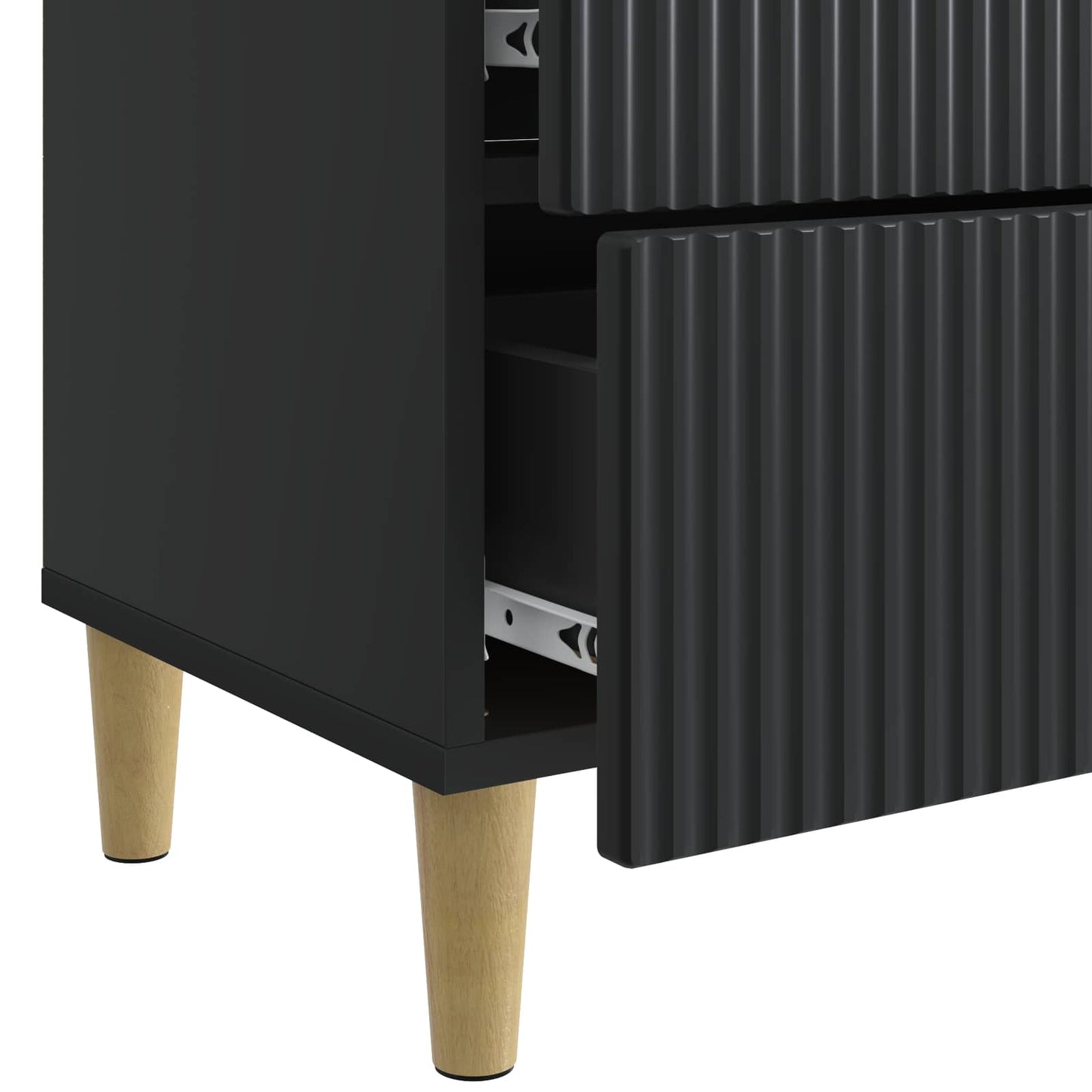 vidaXL Κομοδίνο με συρτάρι Μαύρο 62 x 34,5 x 48 εκ Επεξεργασμένο Ξύλο