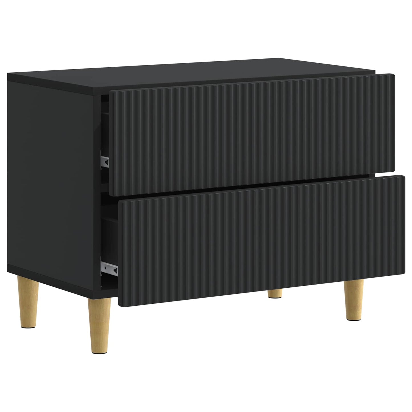 vidaXL Κομοδίνο με συρτάρι Μαύρο 62 x 34,5 x 48 εκ Επεξεργασμένο Ξύλο