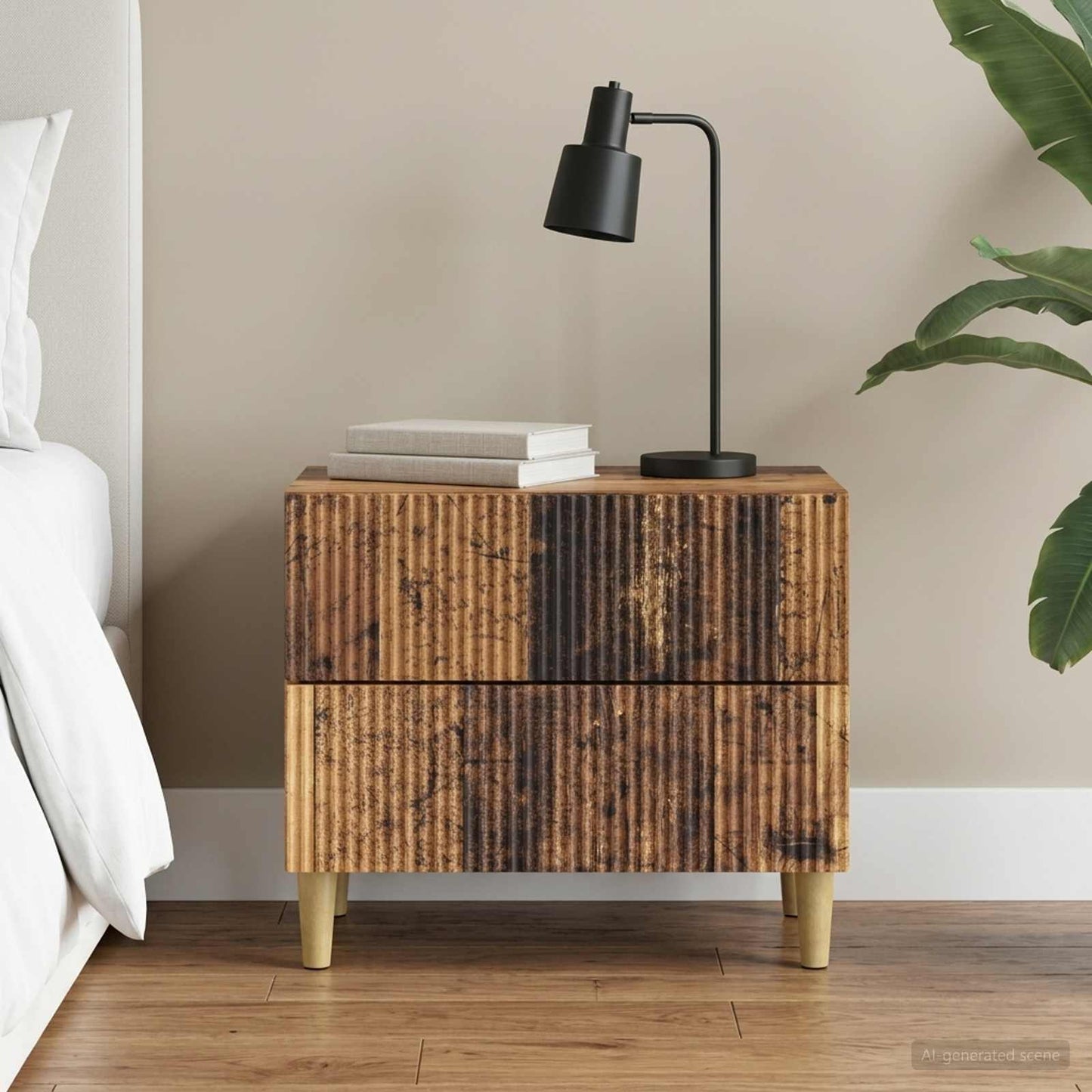 vidaXL Κομοδίνο Παλαιωμένο ξύλο 62 x 34,5 x 48 εκ Επεξεργασμένο Ξύλο