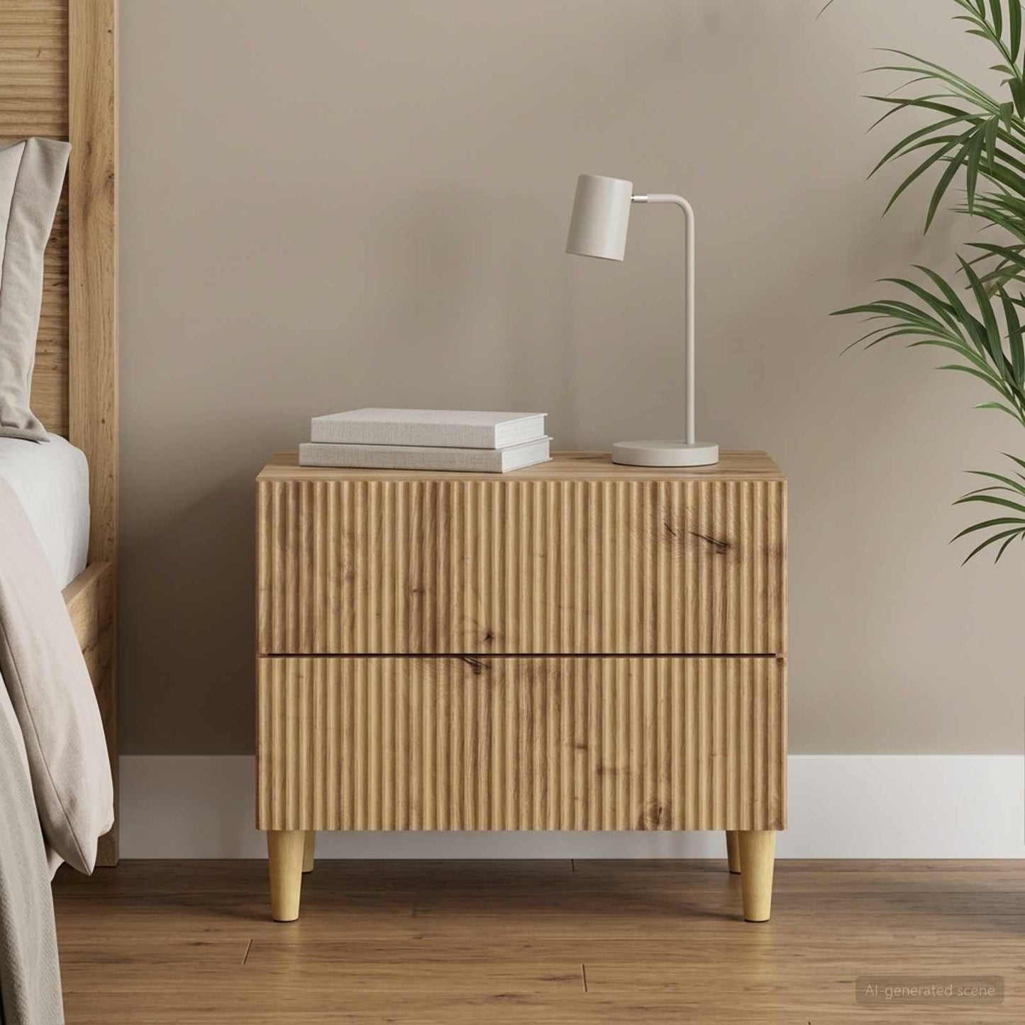 vidaXL Κομοδίνο Artisan Δρυς 62 x 34,5 x 48 εκ Επεξεργασμένο Ξύλο