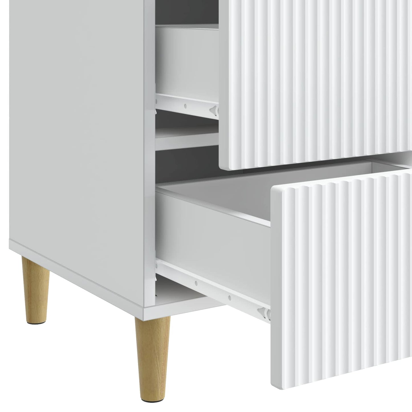 vidaXL Κομοδίνο με συρτάρι Λευκό 43 x 41 x 66,5 εκ. Επεξεργασμένο Ξύλο