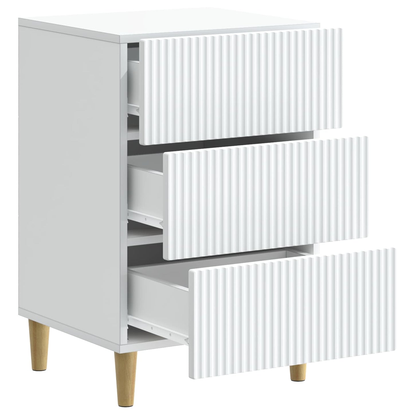 vidaXL Κομοδίνο με συρτάρι Λευκό 43 x 41 x 66,5 εκ. Επεξεργασμένο Ξύλο