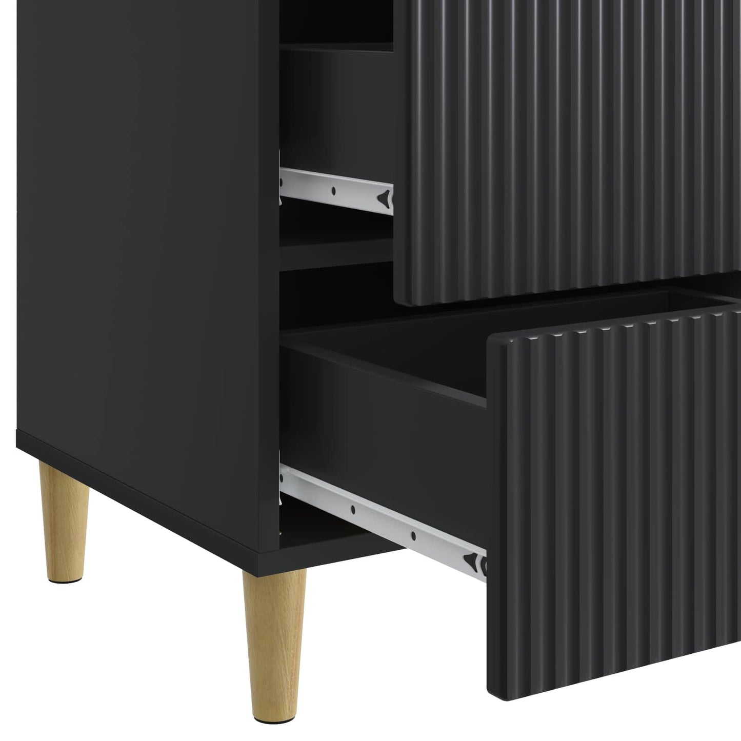 vidaXL Κομοδίνο με συρτάρι Μαύρο 43 x 41 x 66,5 εκ. Επεξεργασμένο Ξύλο