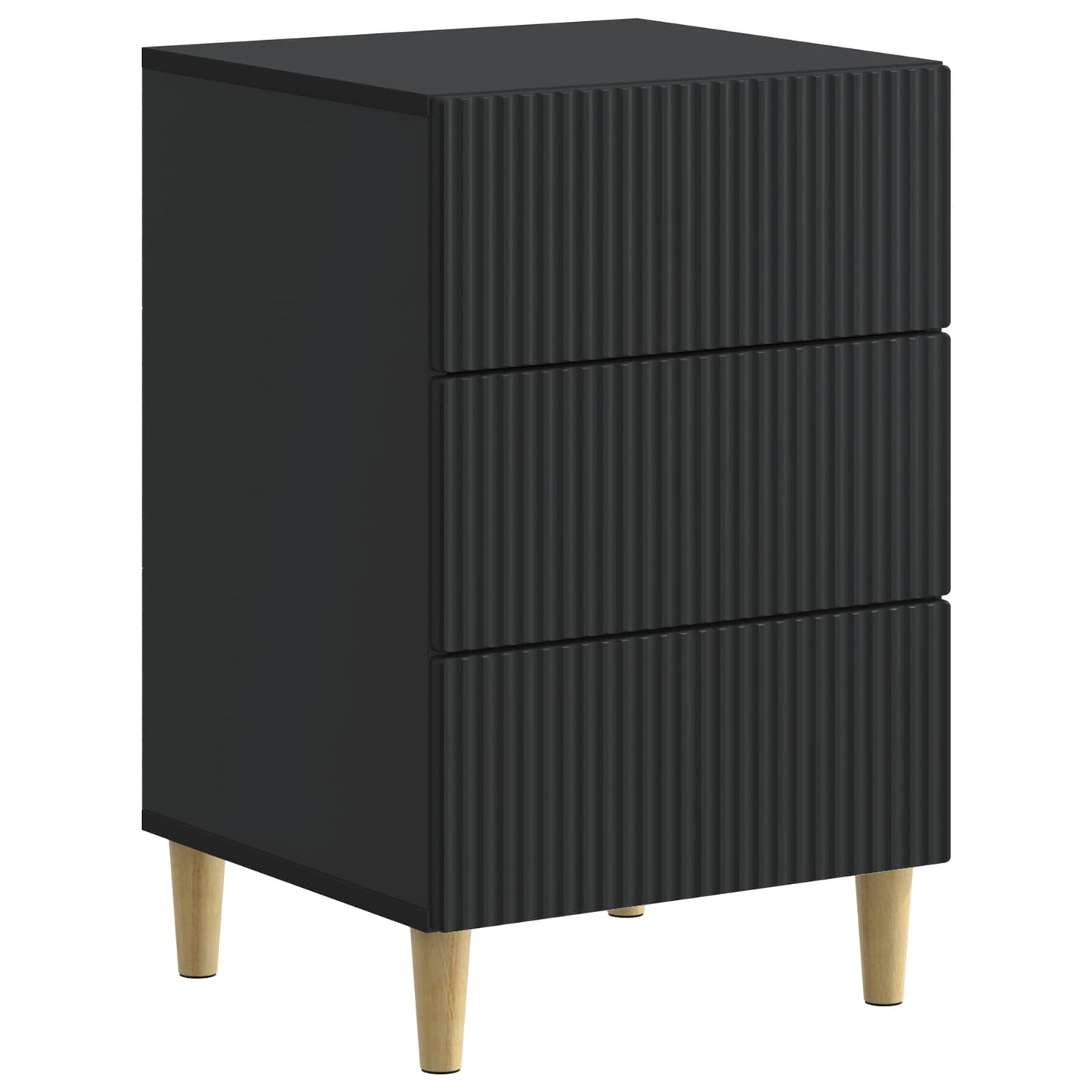 vidaXL Κομοδίνο με συρτάρι Μαύρο 43 x 41 x 66,5 εκ. Επεξεργασμένο Ξύλο