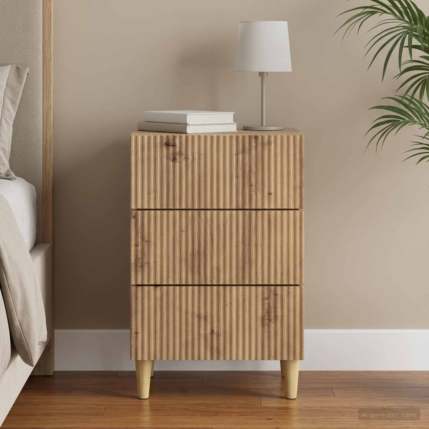 vidaXL Κομοδίνο Artisan Δρυς 43 x 41 x 66,5 εκ. Επεξεργασμένο Ξύλο