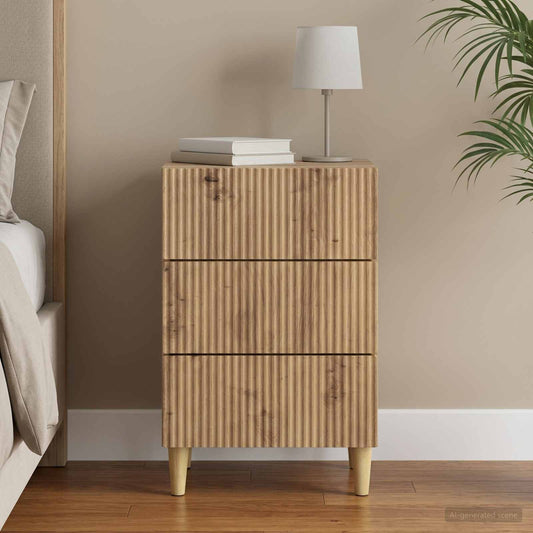 vidaXL Κομοδίνο Artisan Δρυς 43 x 41 x 66,5 εκ. Επεξεργασμένο Ξύλο