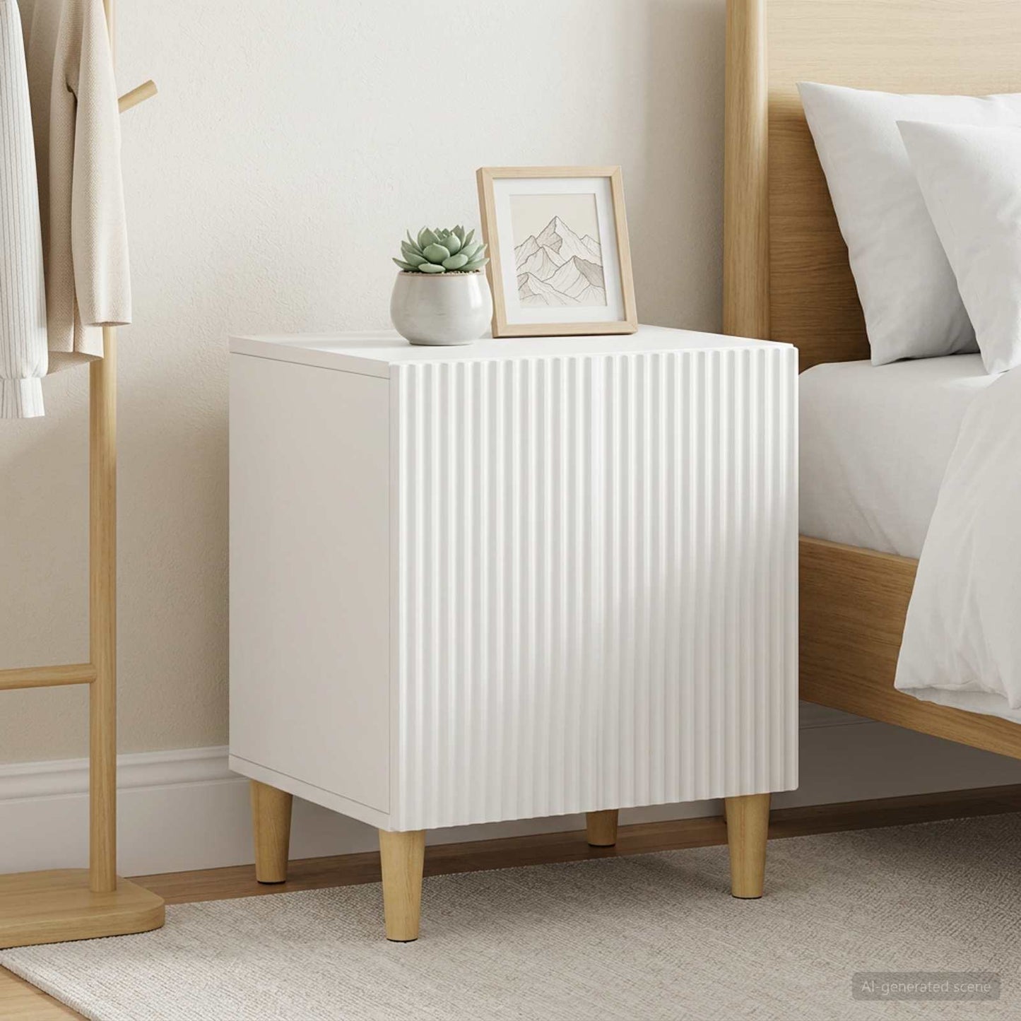 vidaXL Κομοδίνο 2 τμχ. Λευκό 43 x 34,5 x 50 εκ Επεξεργασμένο Ξύλο