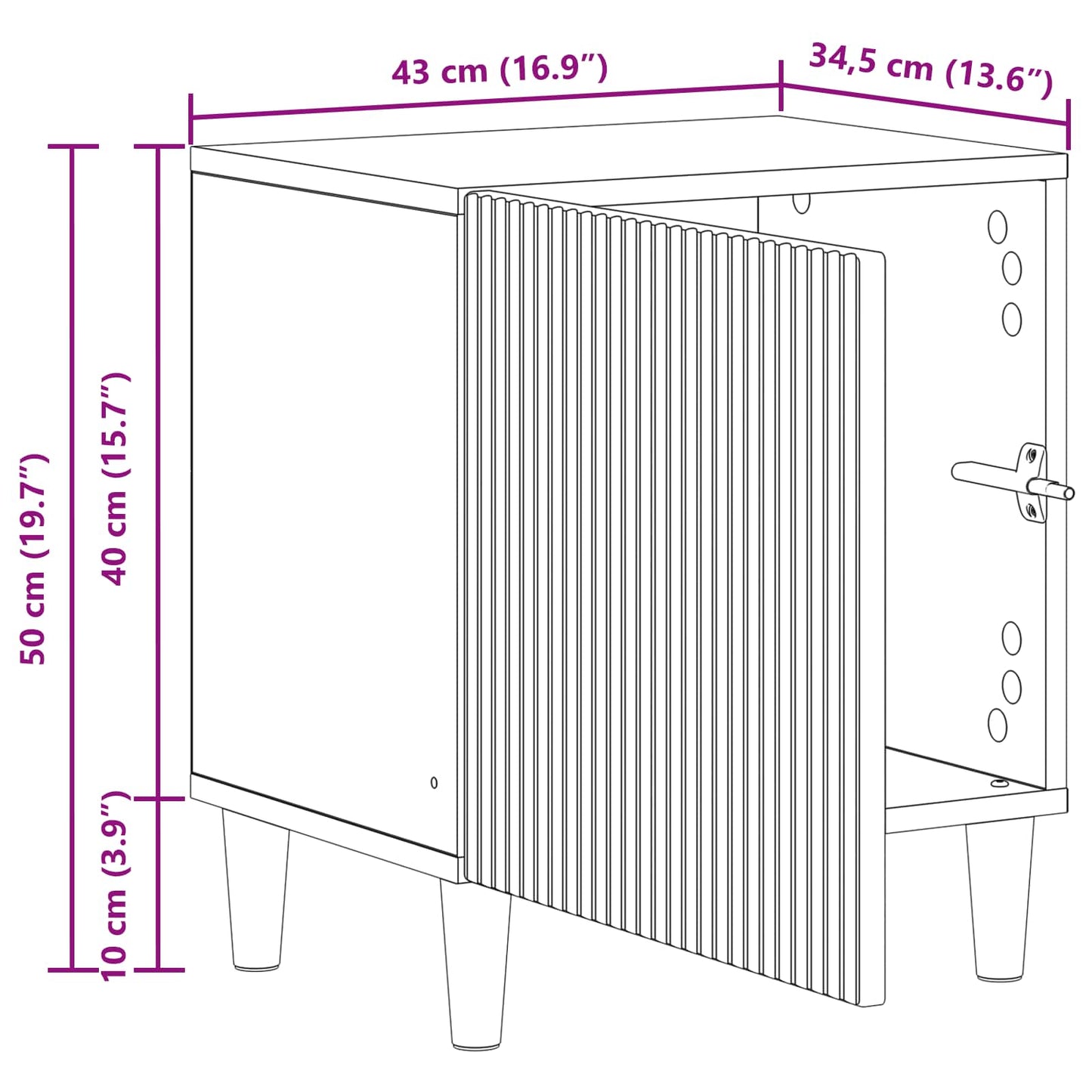 vidaXL Κομοδίνο Sonoma Δρυς 43 x 34,5 x 50 εκ Επεξεργασμένο Ξύλο