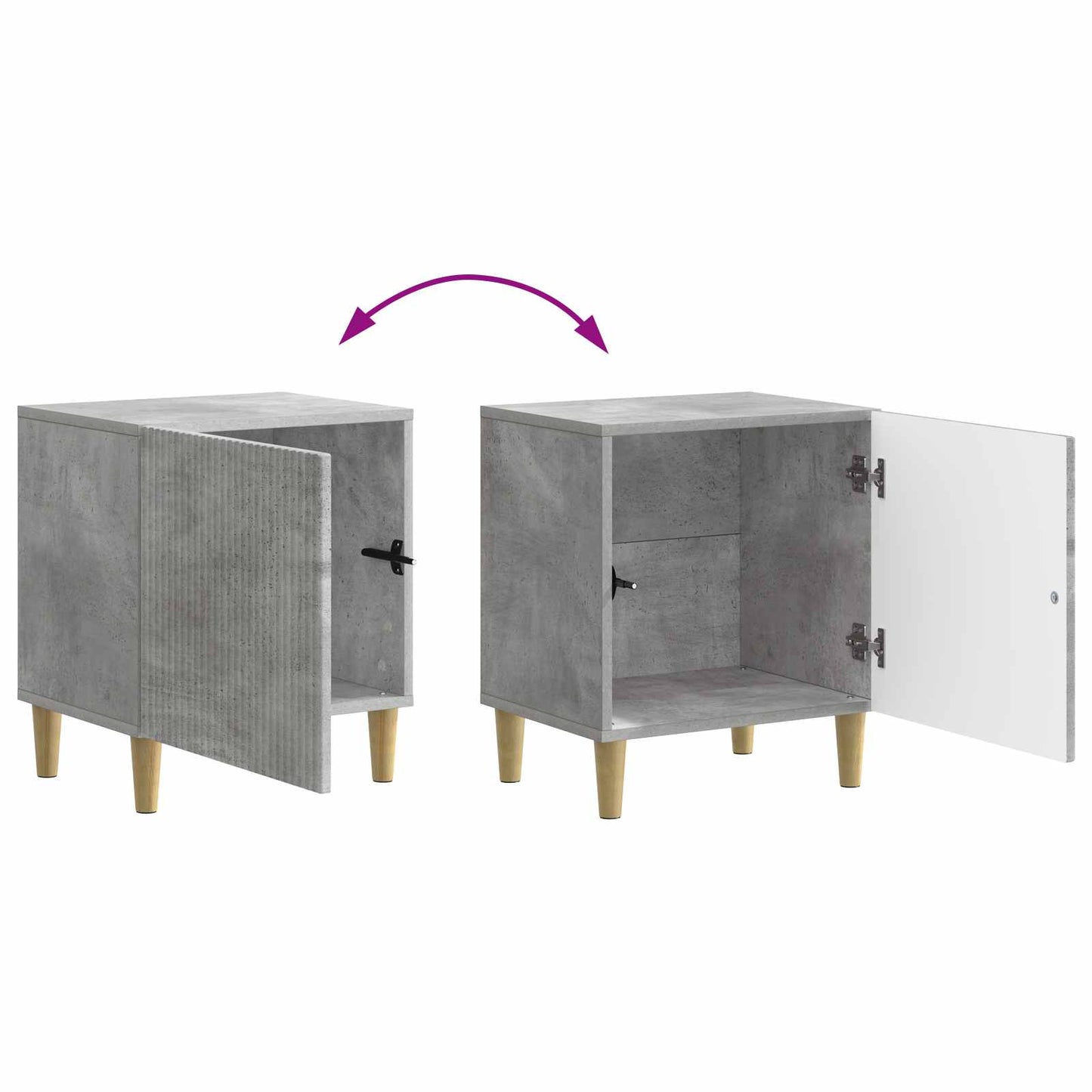 vidaXL Κομοδίνο Γκρι Σκυροδέματος 43 x 34,5 x 50 εκ Επεξεργασμένο Ξύλο