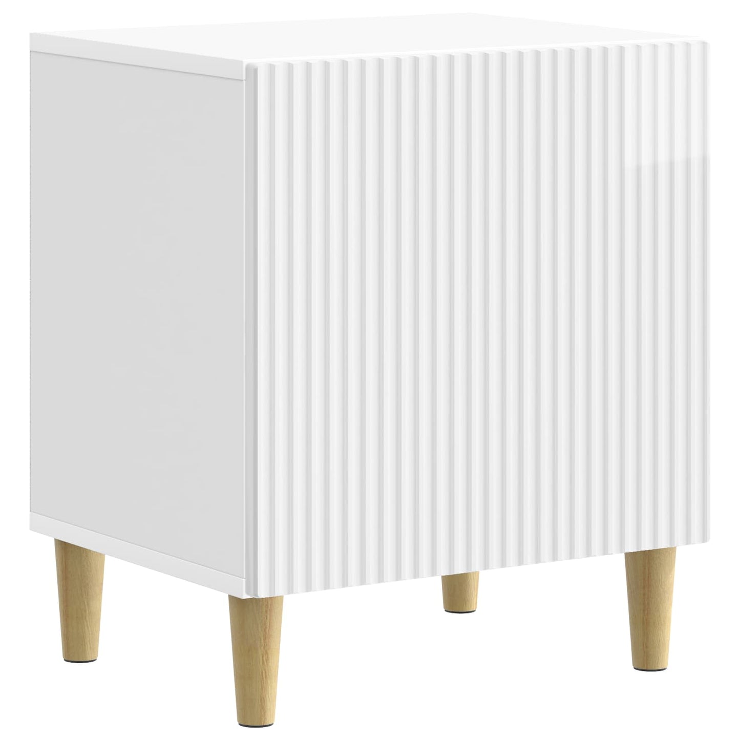 vidaXL Κομοδίνο Γυαλιστερό Λευκό 43 x 34,5 x 50 εκ Επεξεργασμένο Ξύλο
