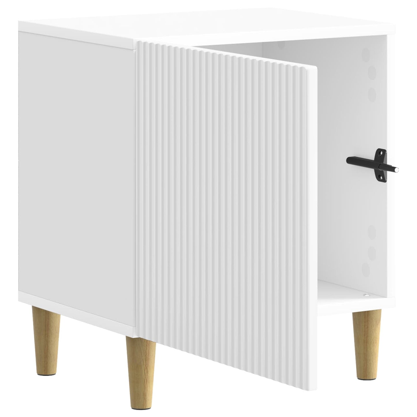vidaXL Κομοδίνο Γυαλιστερό Λευκό 43 x 34,5 x 50 εκ Επεξεργασμένο Ξύλο