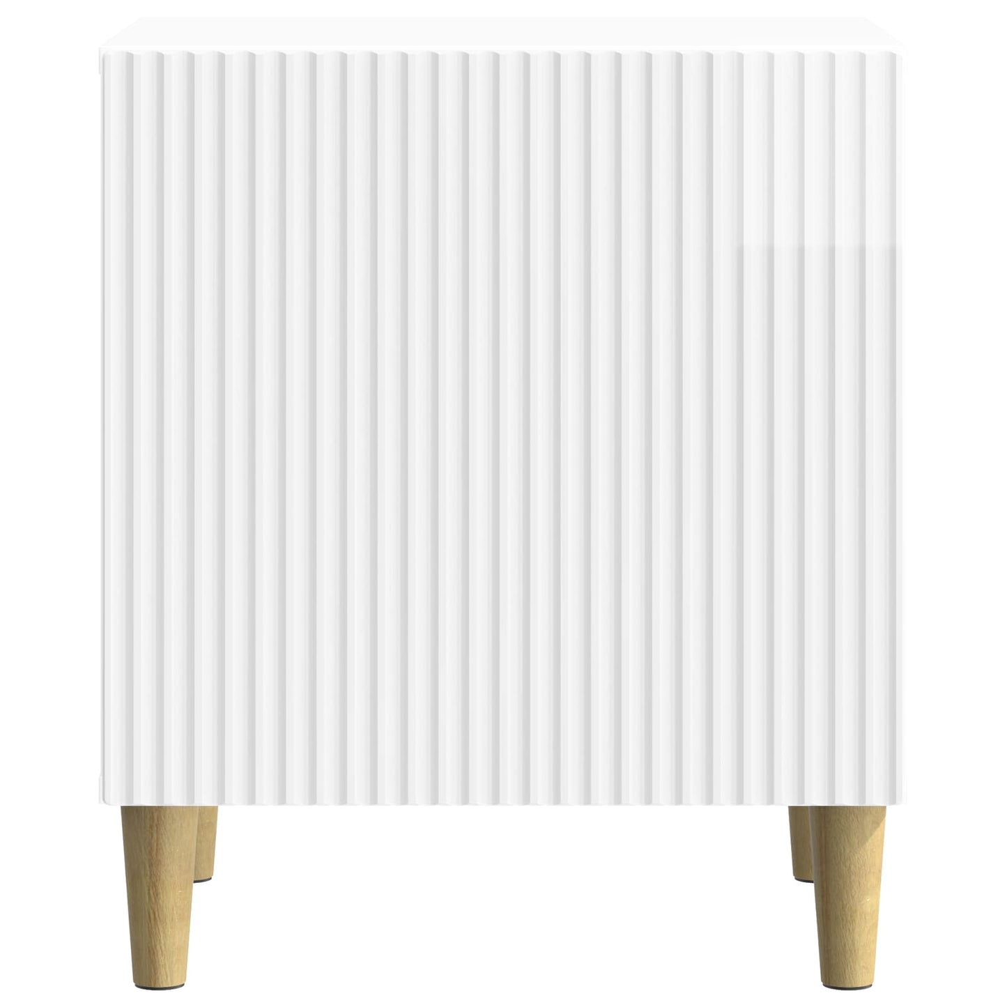 vidaXL Κομοδίνο Γυαλιστερό Λευκό 43 x 34,5 x 50 εκ Επεξεργασμένο Ξύλο